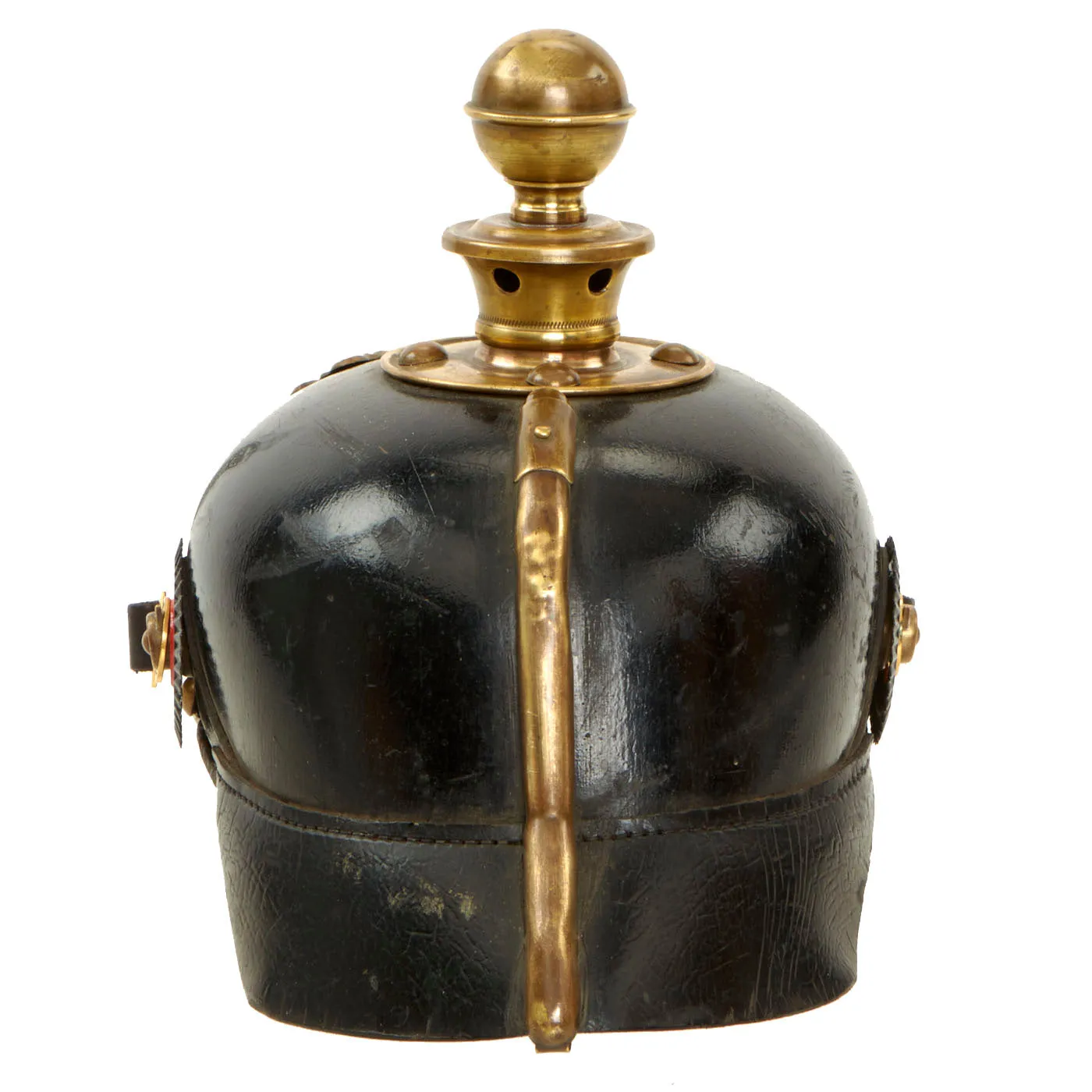 Original German WWI Prussian M1895 Artillery Gilded Pickelhaube Helmet - Kugelhelm