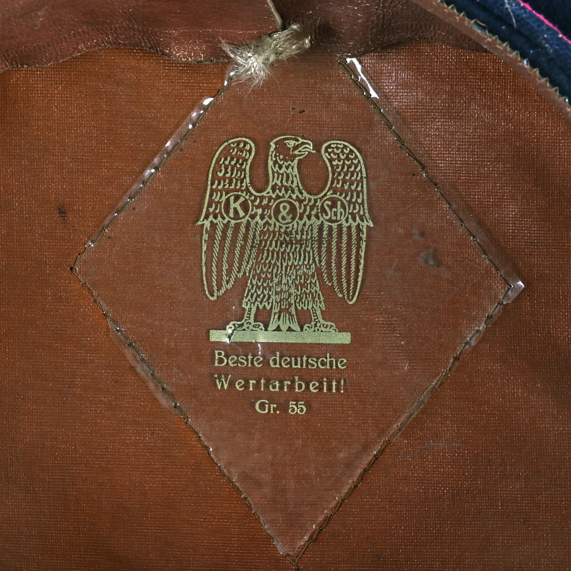 Original German WWII Fire Protection Police EM/NCO Schirmmütze Visor Cap by K & Sch. - size 55