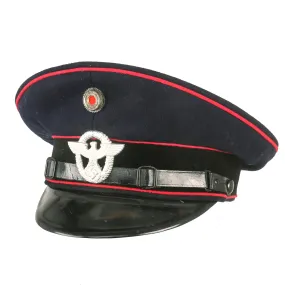 Original German WWII Fire Protection Police EM/NCO Schirmmütze Visor Cap by K & Sch. - size 55