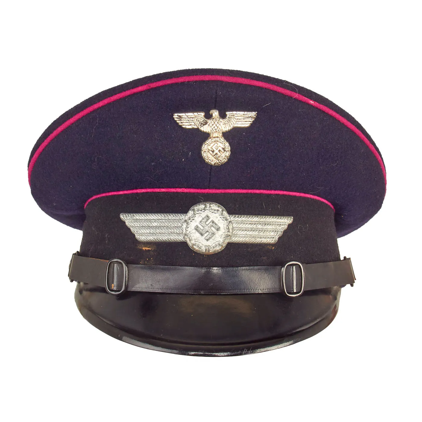 Original German WWII Luftwaffe Civil Fire Brigade NCO Visor Cap By Carl Halfar dated 1941 - size 55