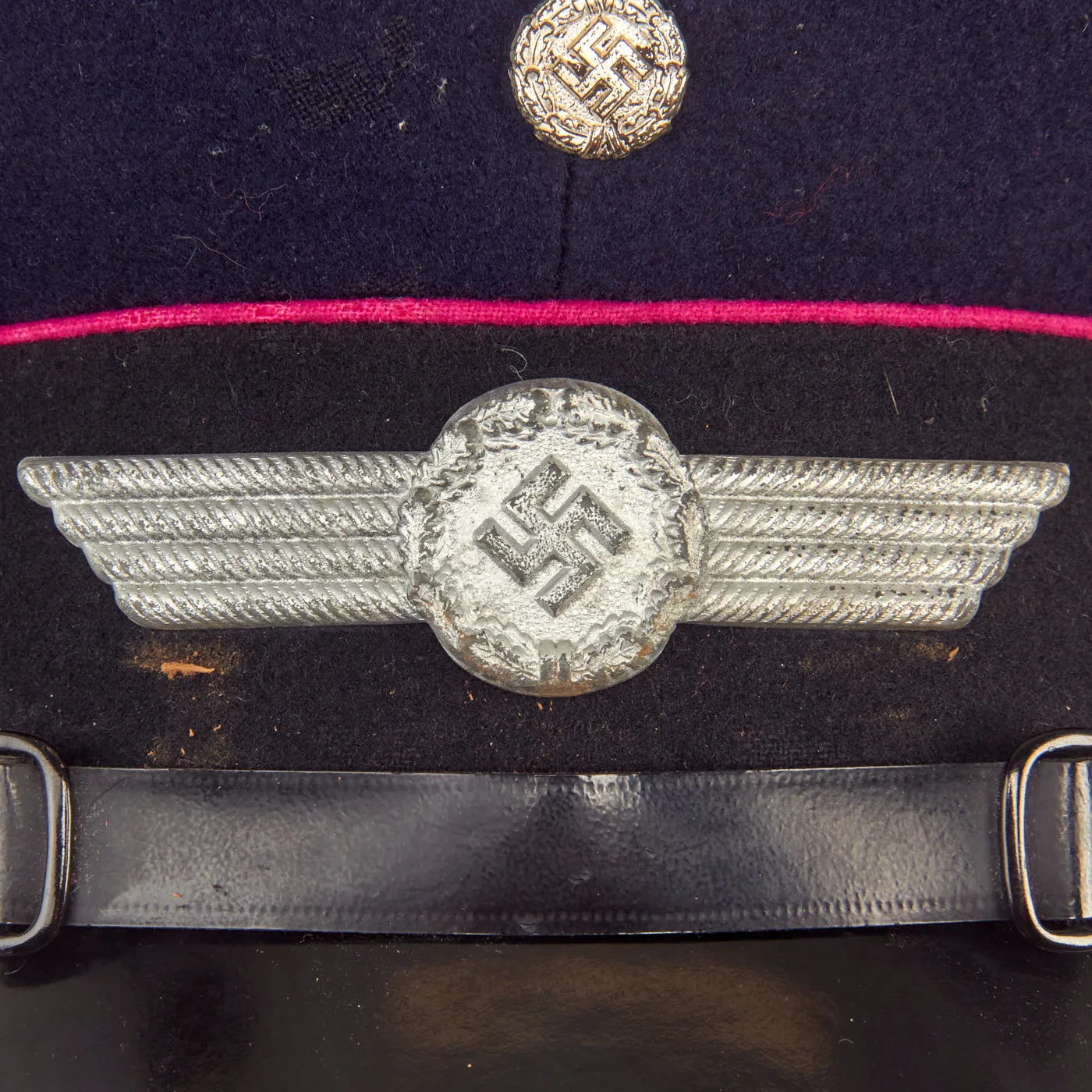 Original German WWII Luftwaffe Civil Fire Brigade NCO Visor Cap By Carl Halfar dated 1941 - size 55