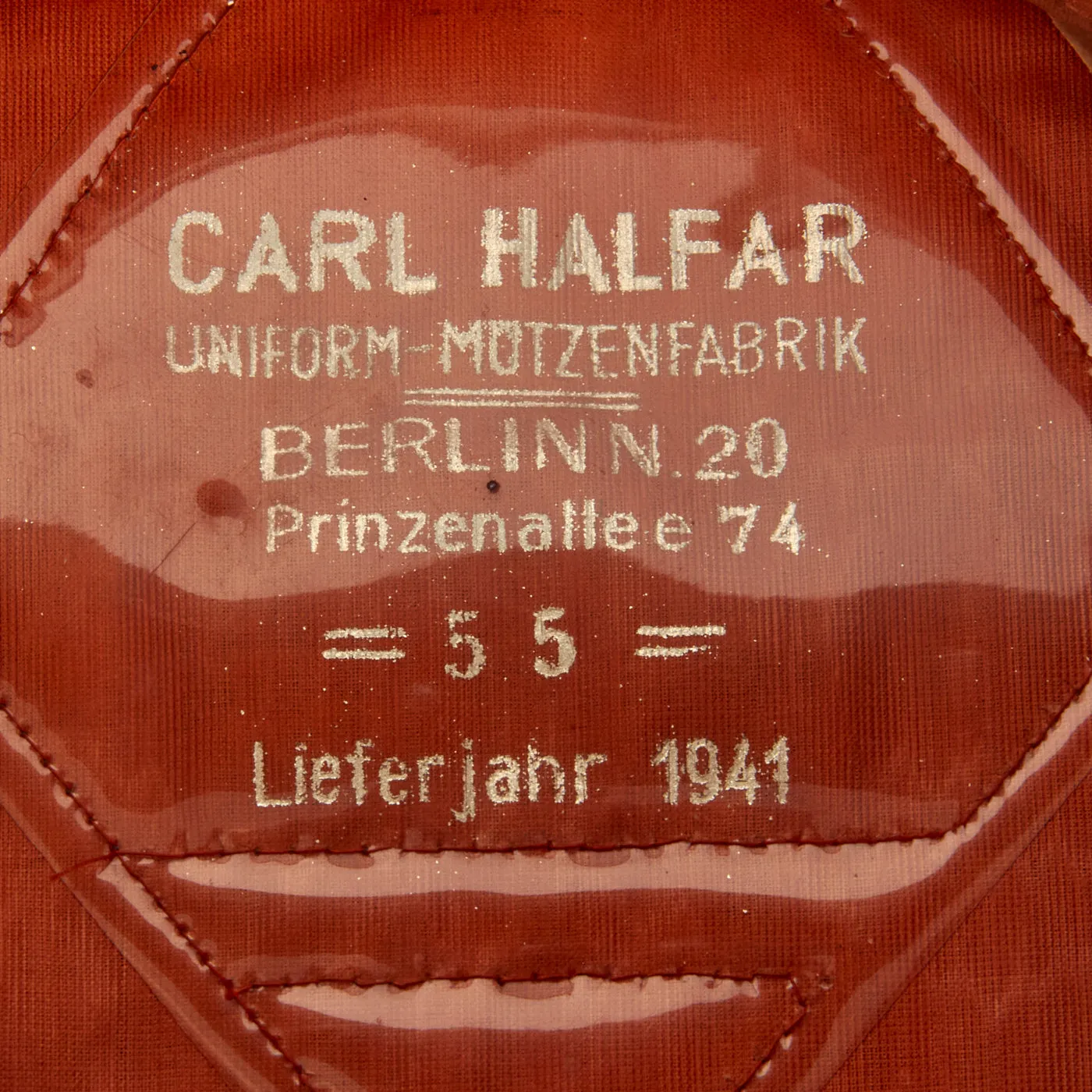 Original German WWII Luftwaffe Civil Fire Brigade NCO Visor Cap By Carl Halfar dated 1941 - size 55