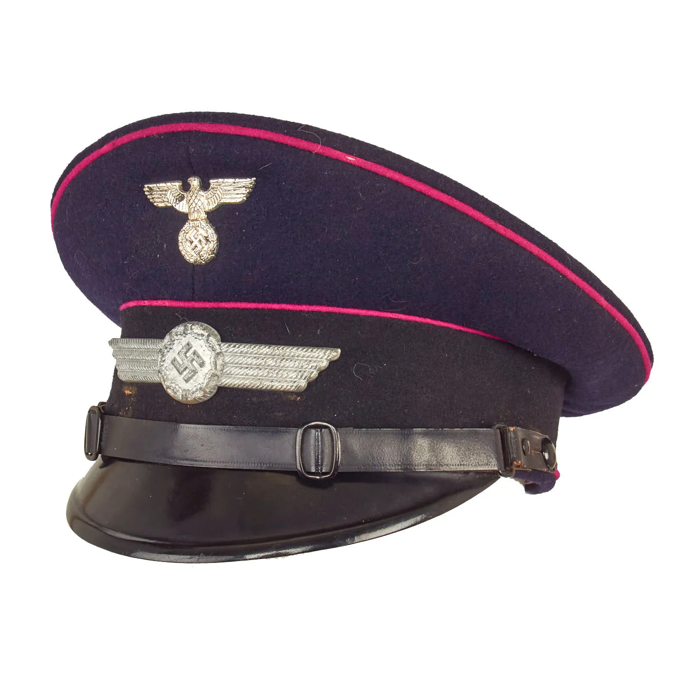 Original German WWII Luftwaffe Civil Fire Brigade NCO Visor Cap By Carl Halfar dated 1941 - size 55