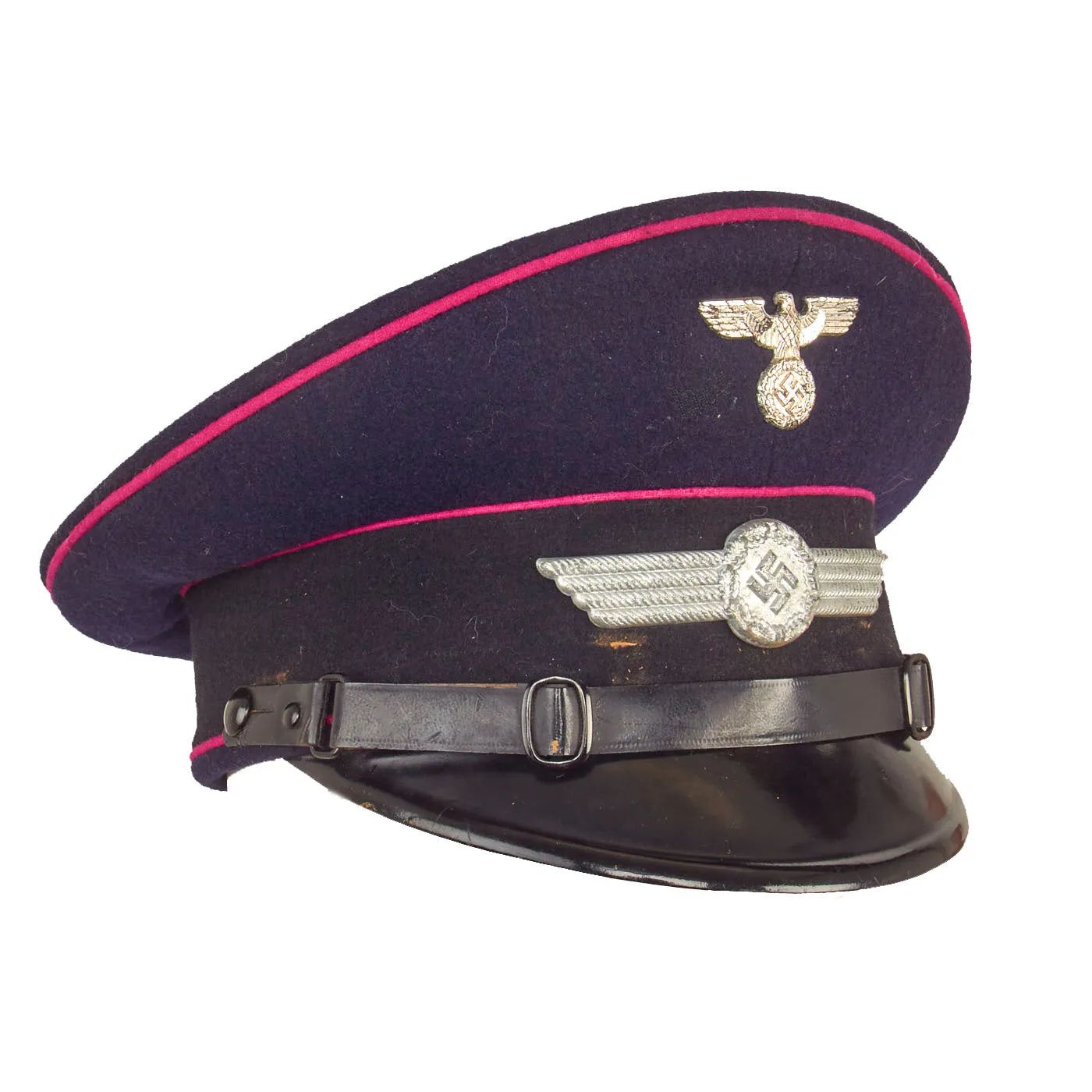 Original German WWII Luftwaffe Civil Fire Brigade NCO Visor Cap By Carl Halfar dated 1941 - size 55