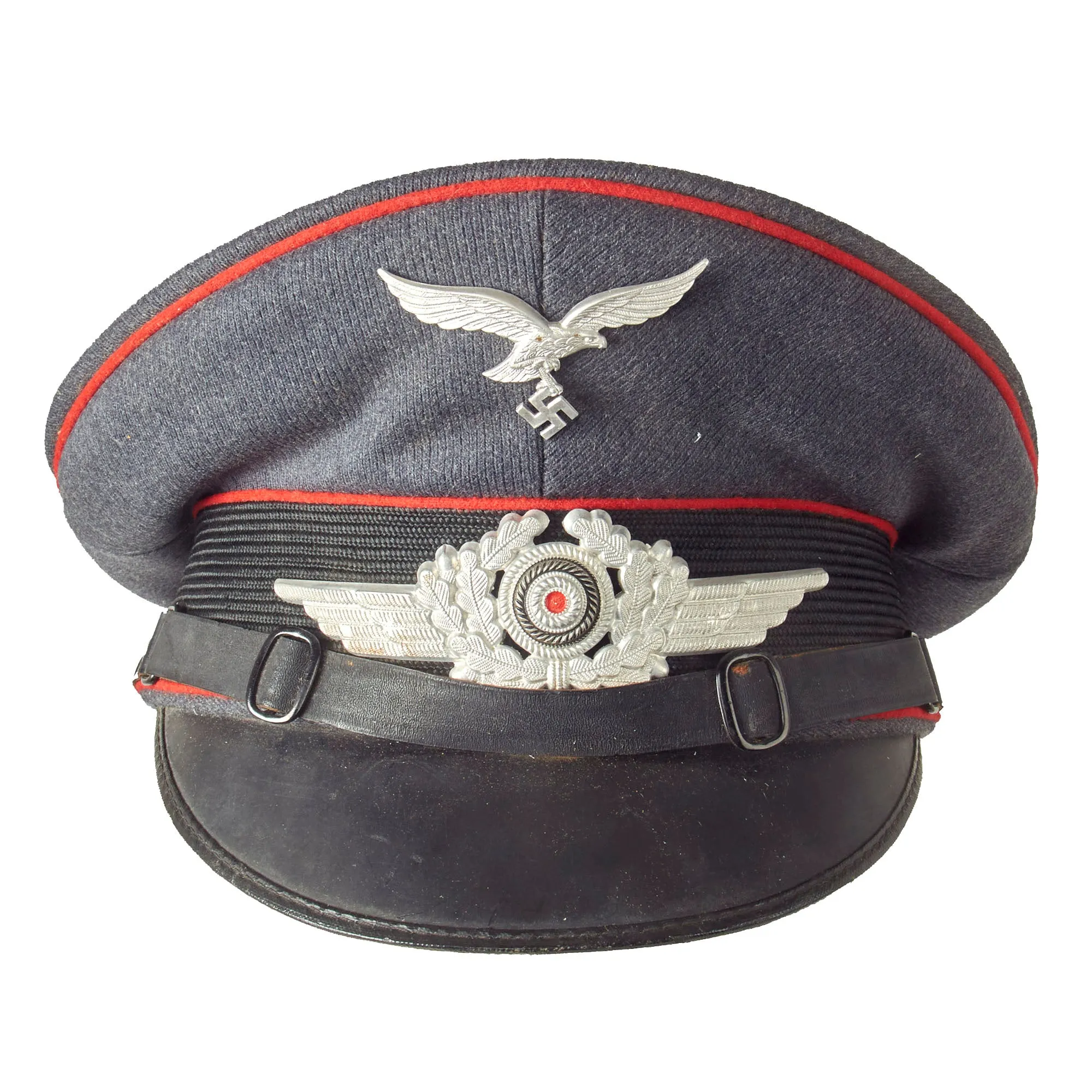Original German WWII Luftwaffe Flakkorps Unit Marked 56cm EM/NCO Visor Cap by Felix Weissbach - dated 1938
