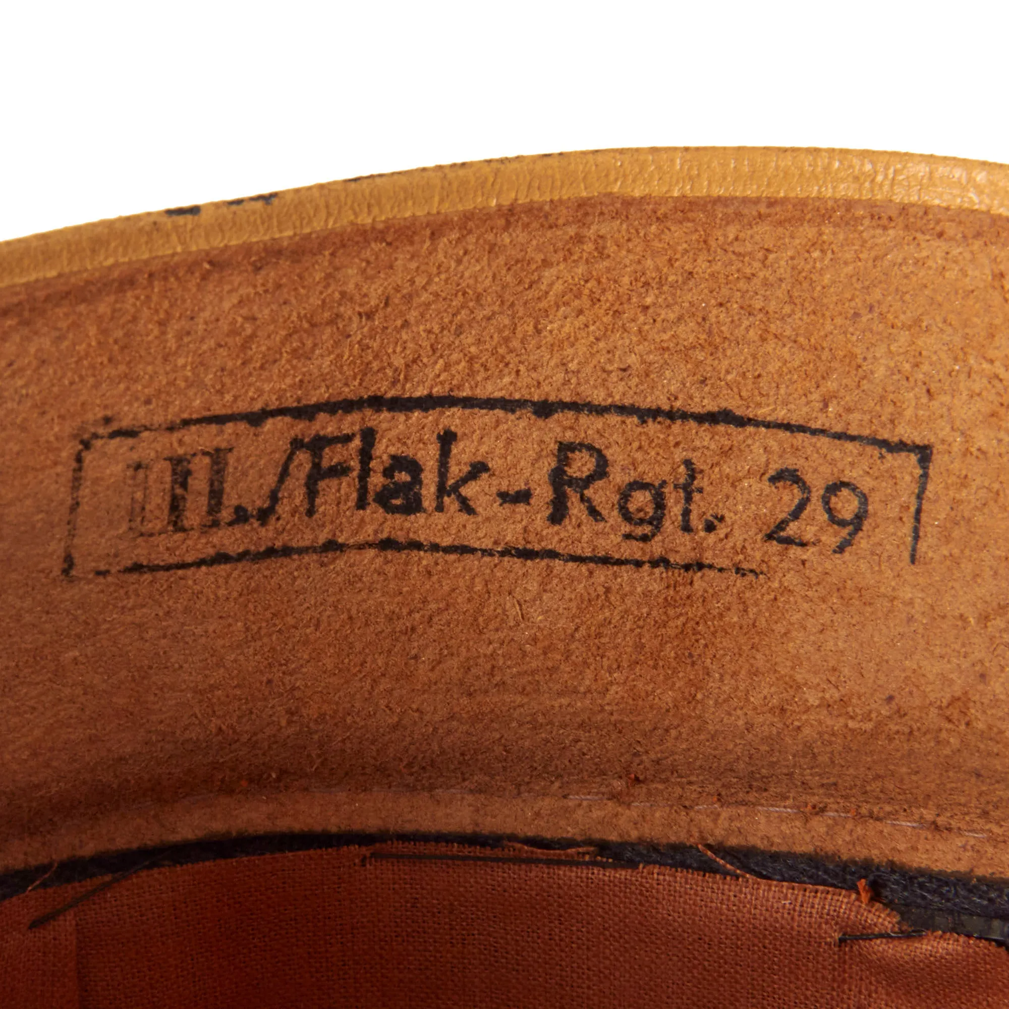 Original German WWII Luftwaffe Flakkorps Unit Marked 56cm EM/NCO Visor Cap by Felix Weissbach - dated 1938