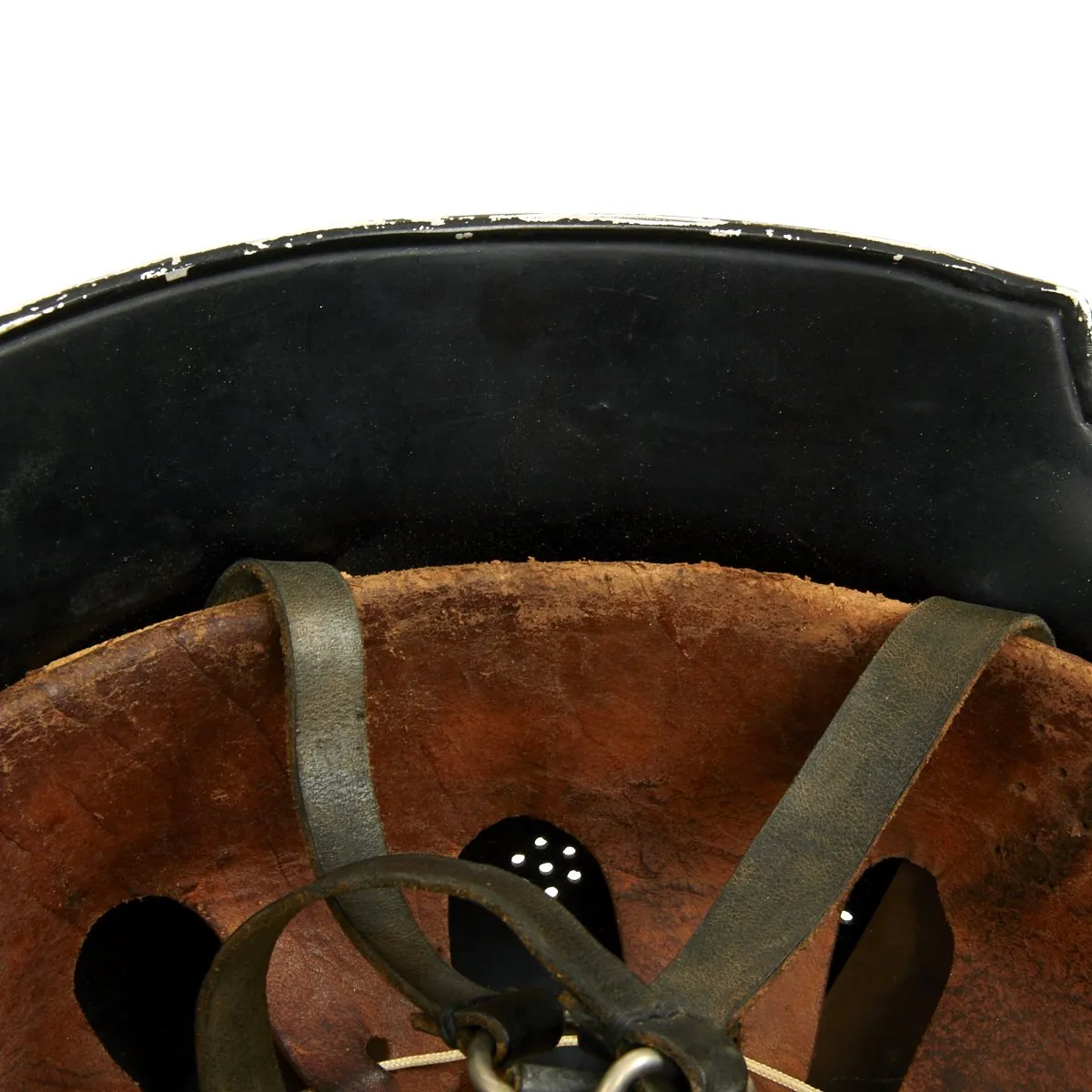 Original German WWII M1934 Fire Police Helmet with Aluminum Comb by BXF - Feuerwehr Helmet