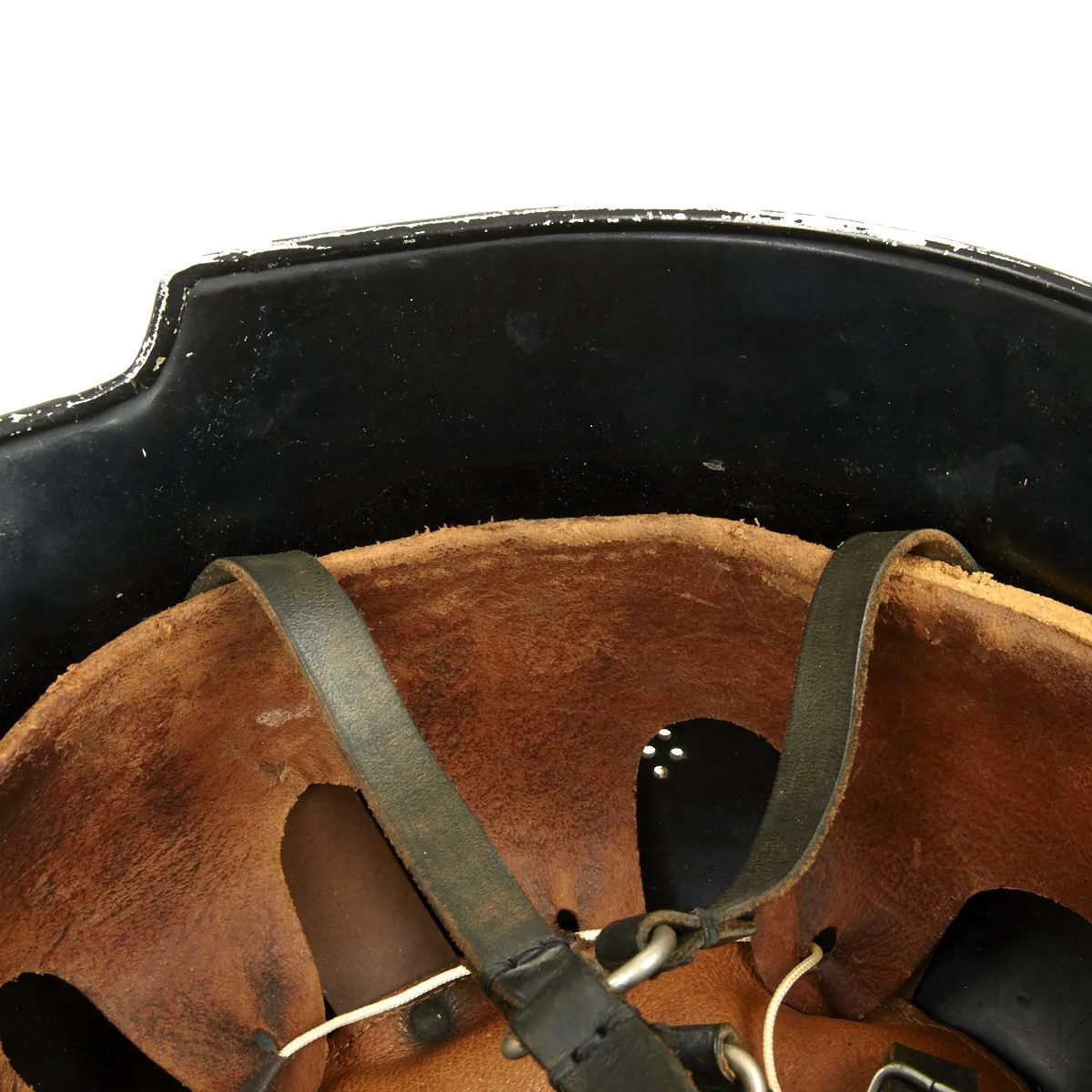 Original German WWII M1934 Fire Police Helmet with Aluminum Comb by BXF - Feuerwehr Helmet