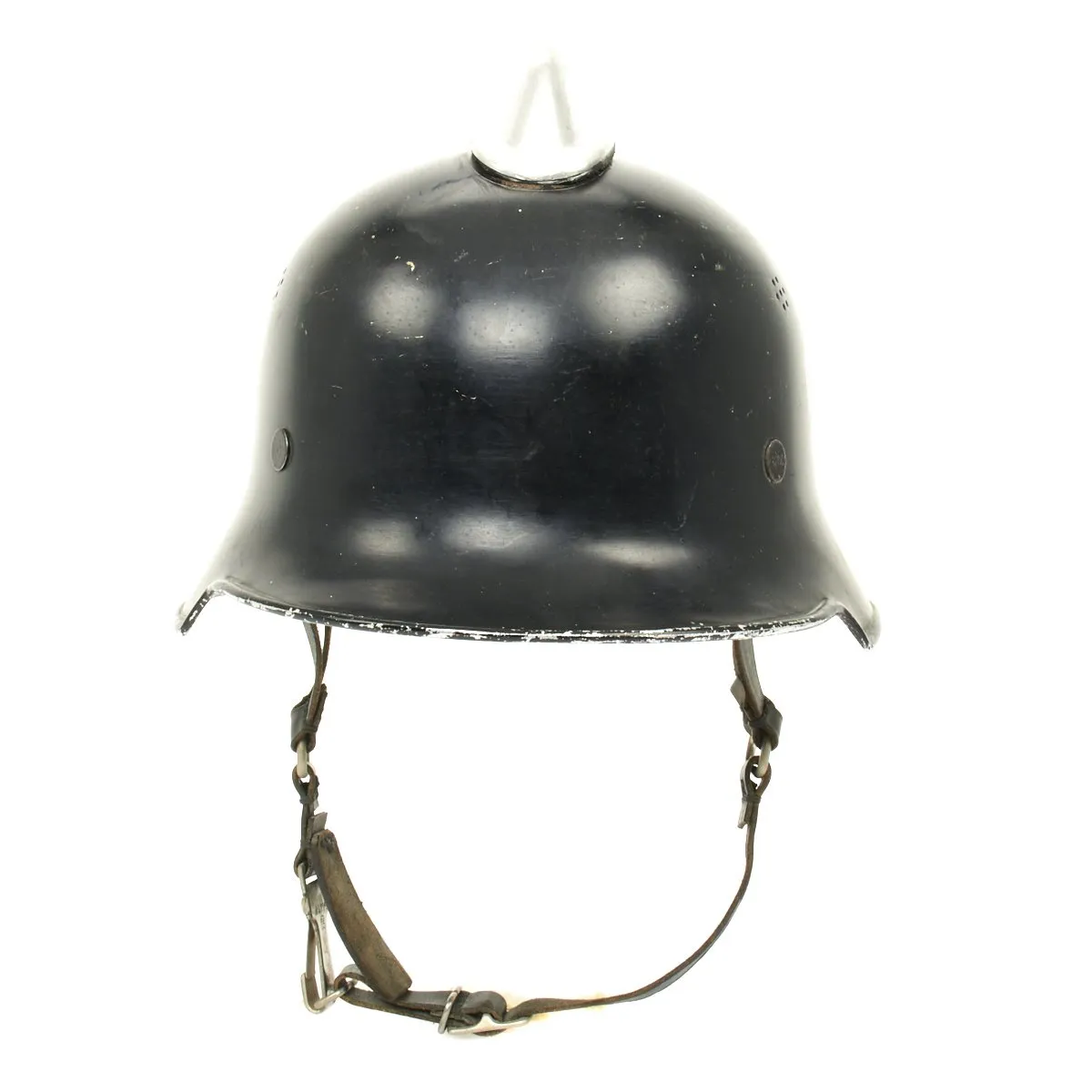 Original German WWII M1934 Fire Police Helmet with Aluminum Comb by BXF - Feuerwehr Helmet