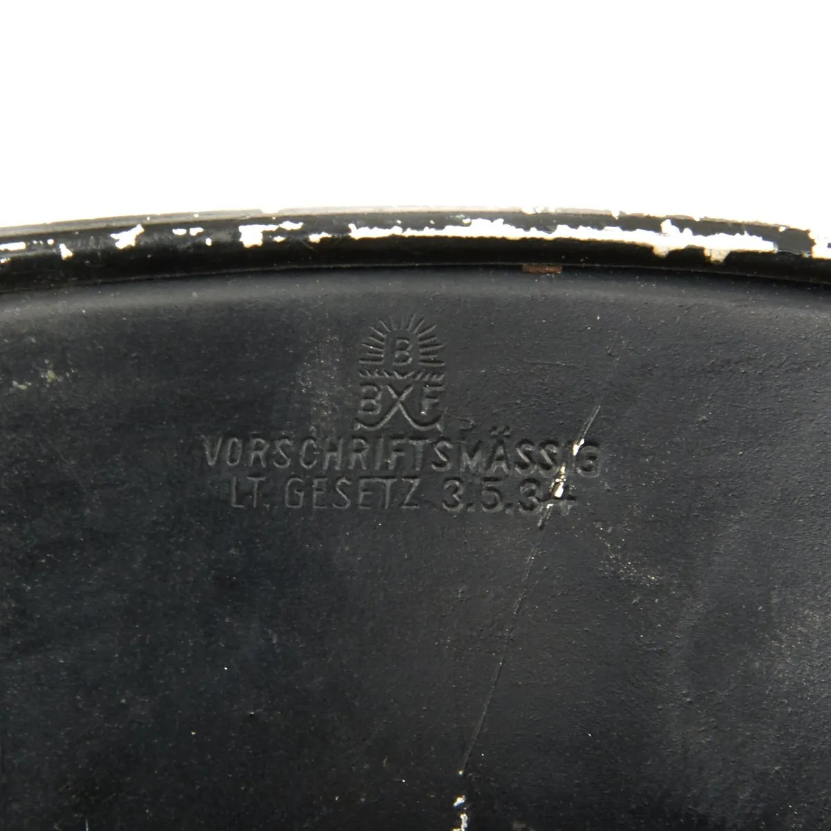 Original German WWII M1934 Fire Police Helmet with Aluminum Comb by BXF - Feuerwehr Helmet