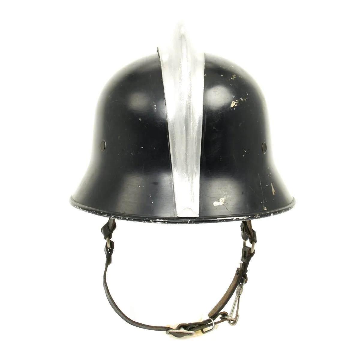Original German WWII M1934 Fire Police Helmet with Aluminum Comb by BXF - Feuerwehr Helmet