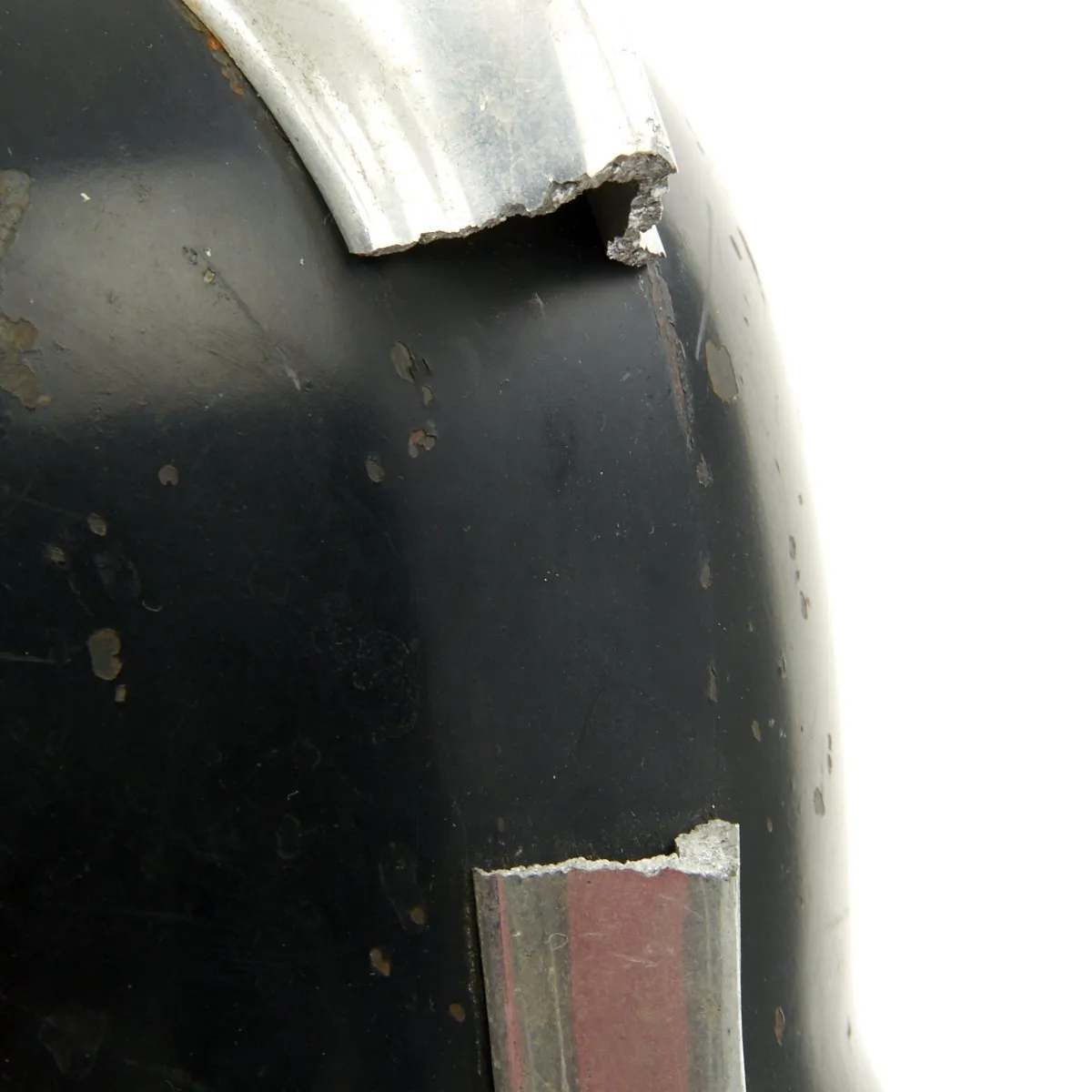 Original German WWII M1934 Fire Police Helmet with Damaged Aluminum Comb - Feuerwehr Helmet