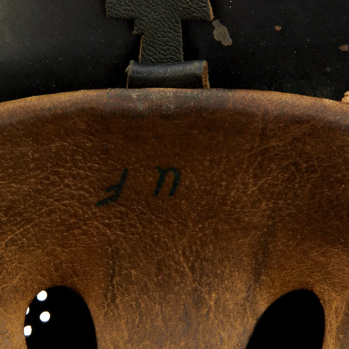 Original German WWII M1934 Fire Police Helmet with Damaged Aluminum Comb - Feuerwehr Helmet