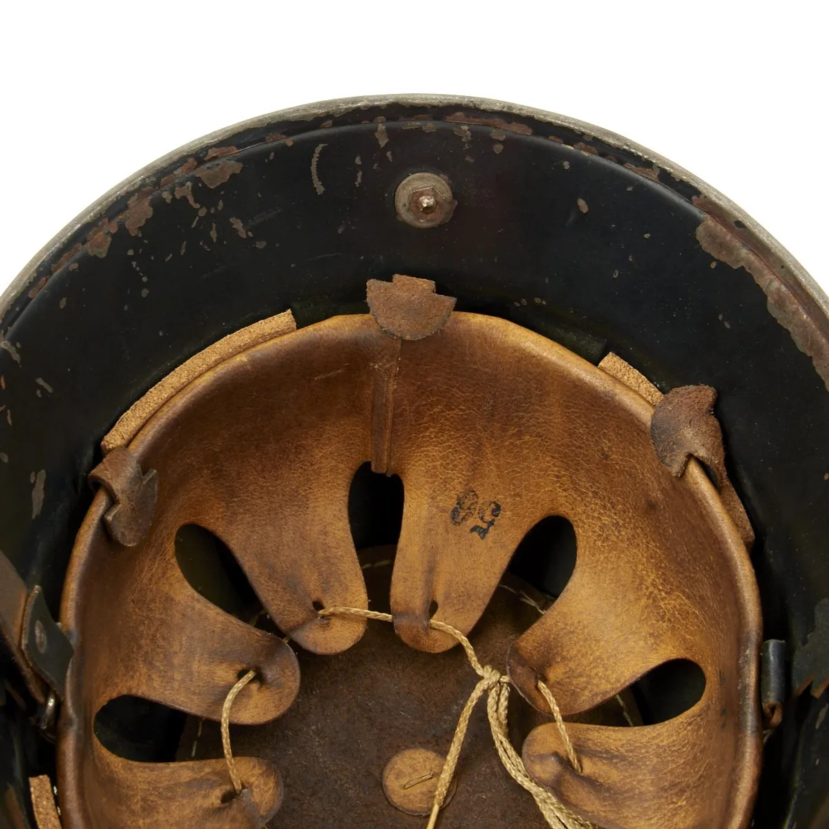 Original German WWII M1934 Fire Police Helmet with Damaged Aluminum Comb - Feuerwehr Helmet