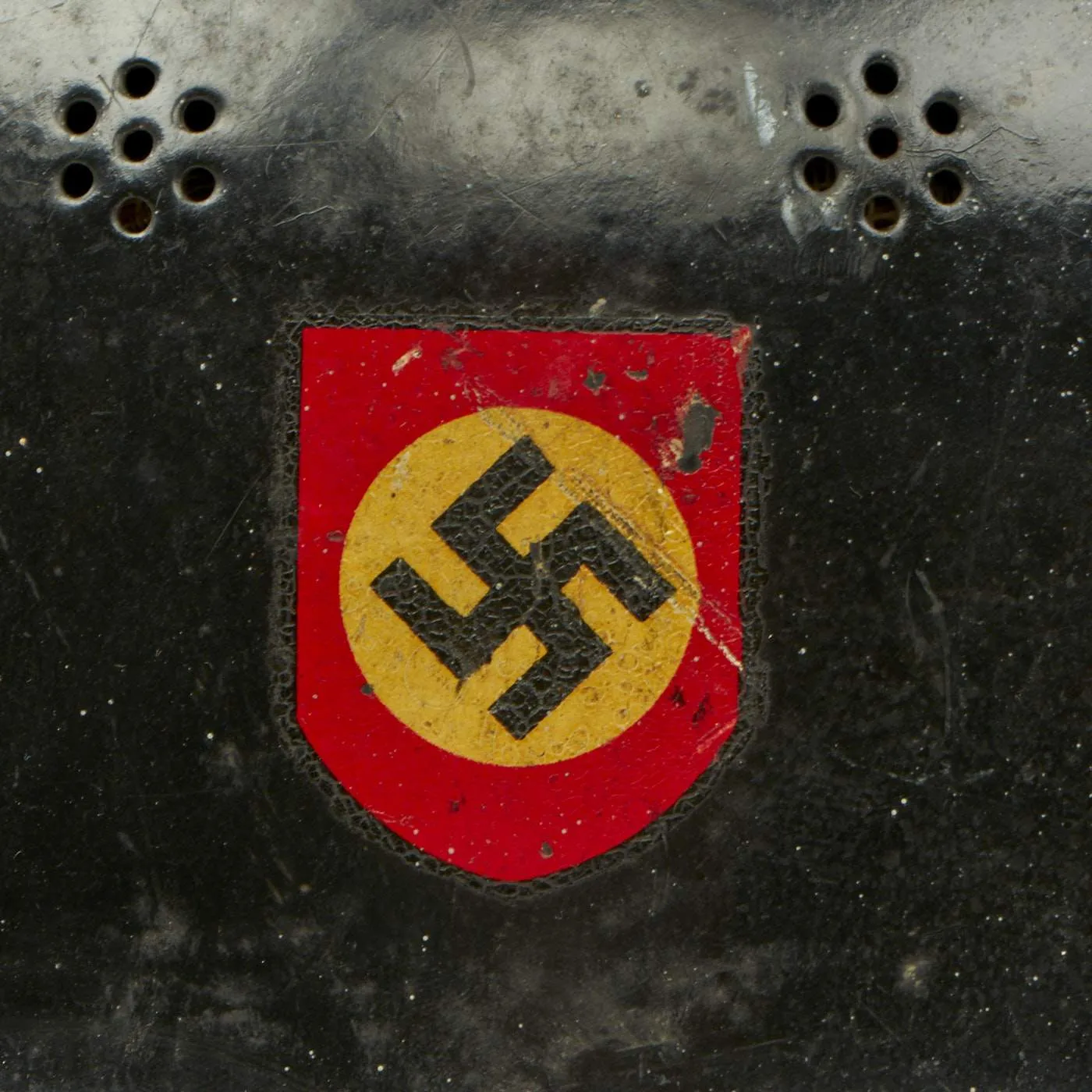 Original German WWII M34 Civic Square Dip NSDAP Double Decal Protection Police Steel Helmet - size 57