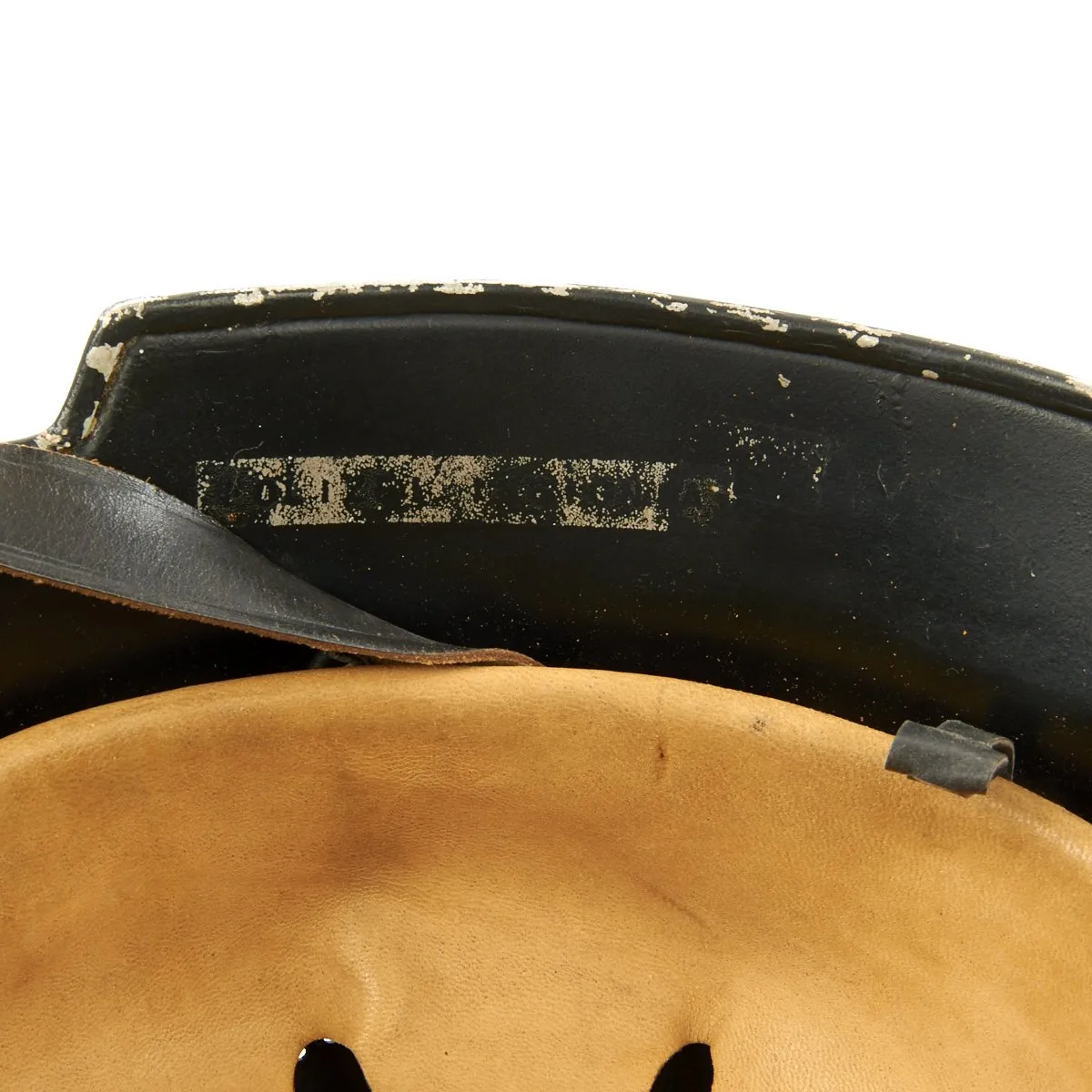 Original German WWII M34 Square Dip Aluminum Fire Police Helmet with Double Decals - Feuerwehr Helmet