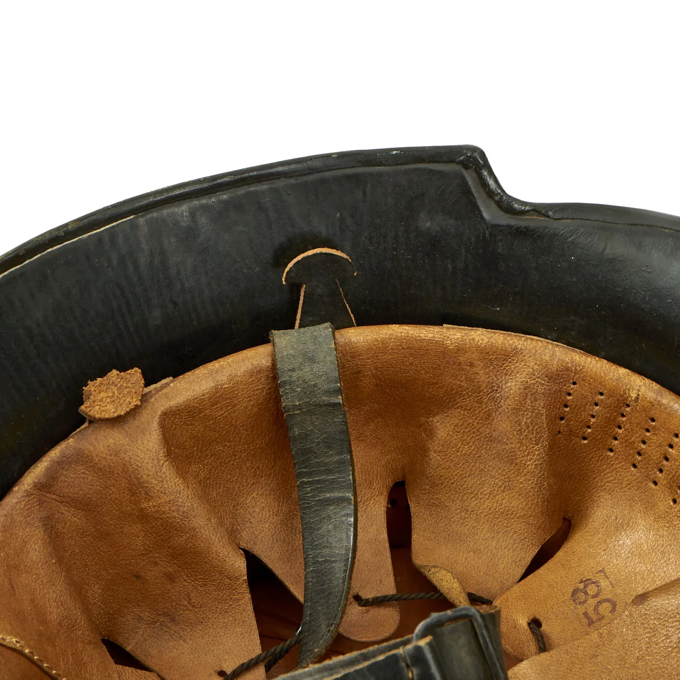 Original German WWII M34 Square Dip Fire Protection Police Helmet with Double Decals & Comb - Feuerwehr