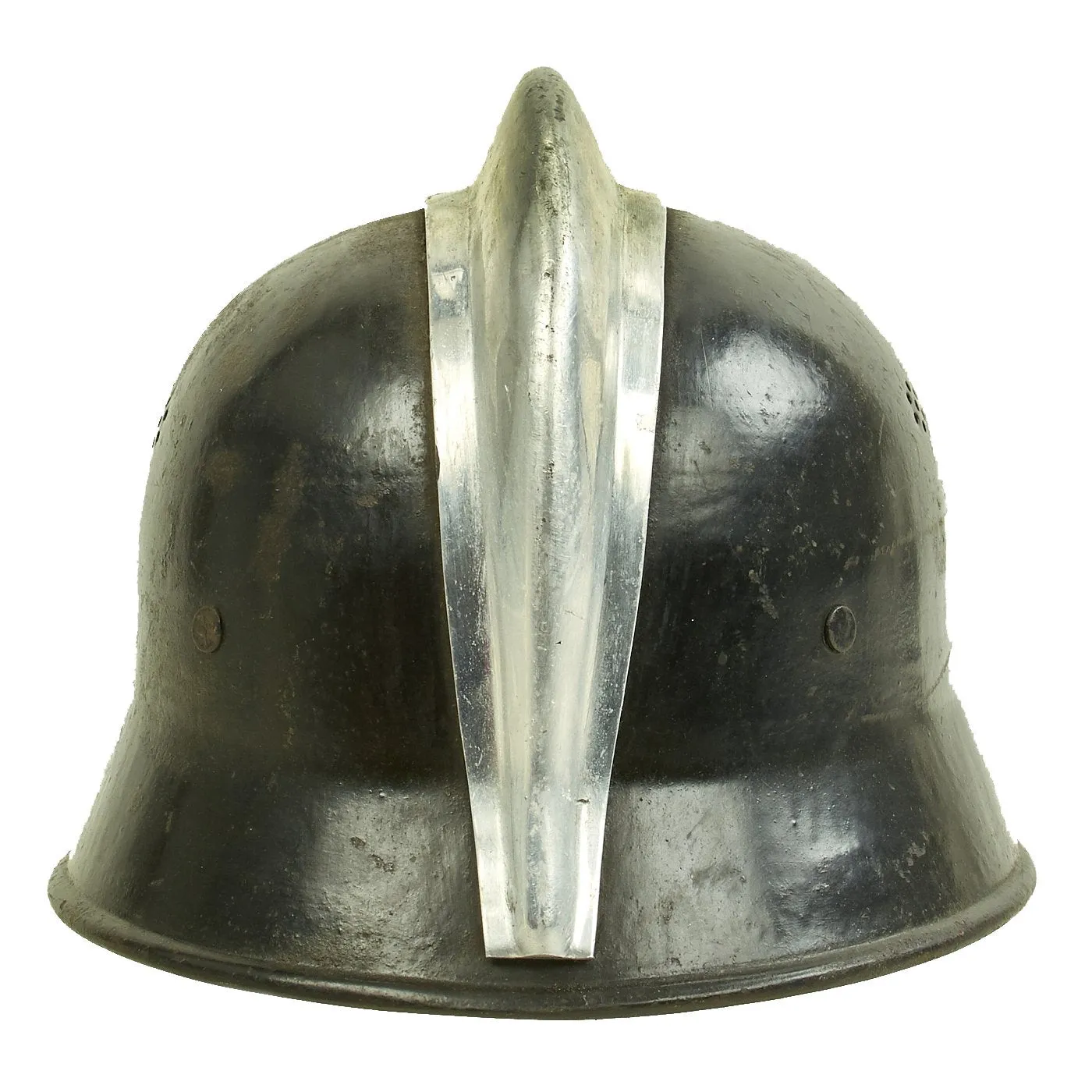 Original German WWII M34 Square Dip Fire Protection Police Helmet with Double Decals - Feuerwehr
