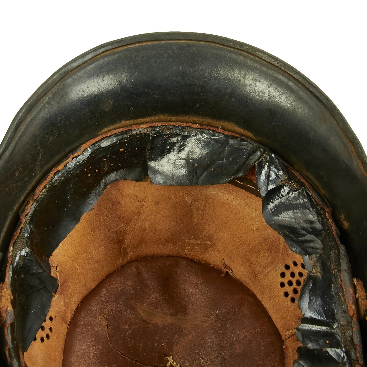 Original German WWII M34 Square Dip Fire Protection Police Helmet with Double Decals - Feuerwehr