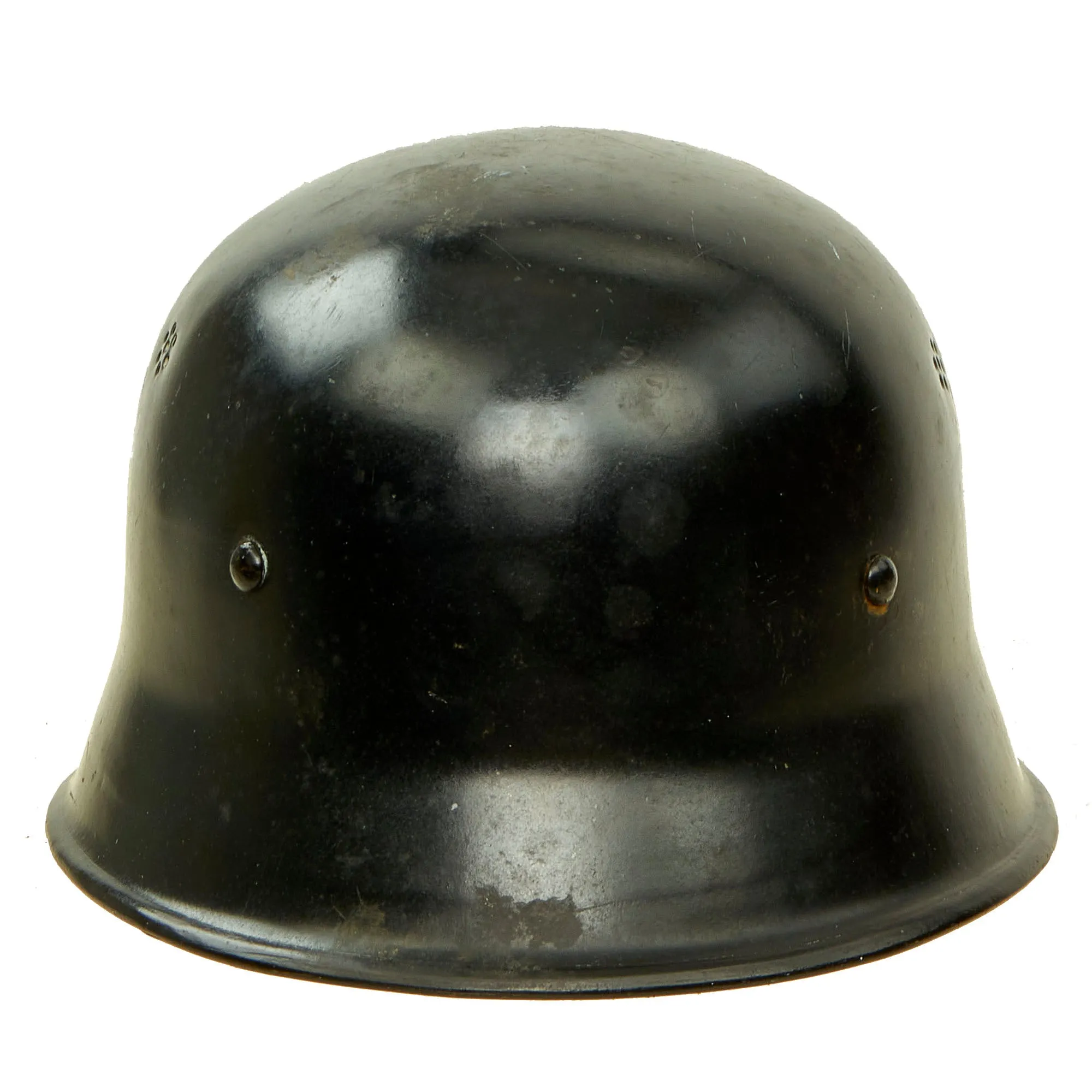 Original German WWII M34 Square Dip NSDAP Double Decal Civic Police Steel Helmet with 57cm Liner - Ordnungspolizei
