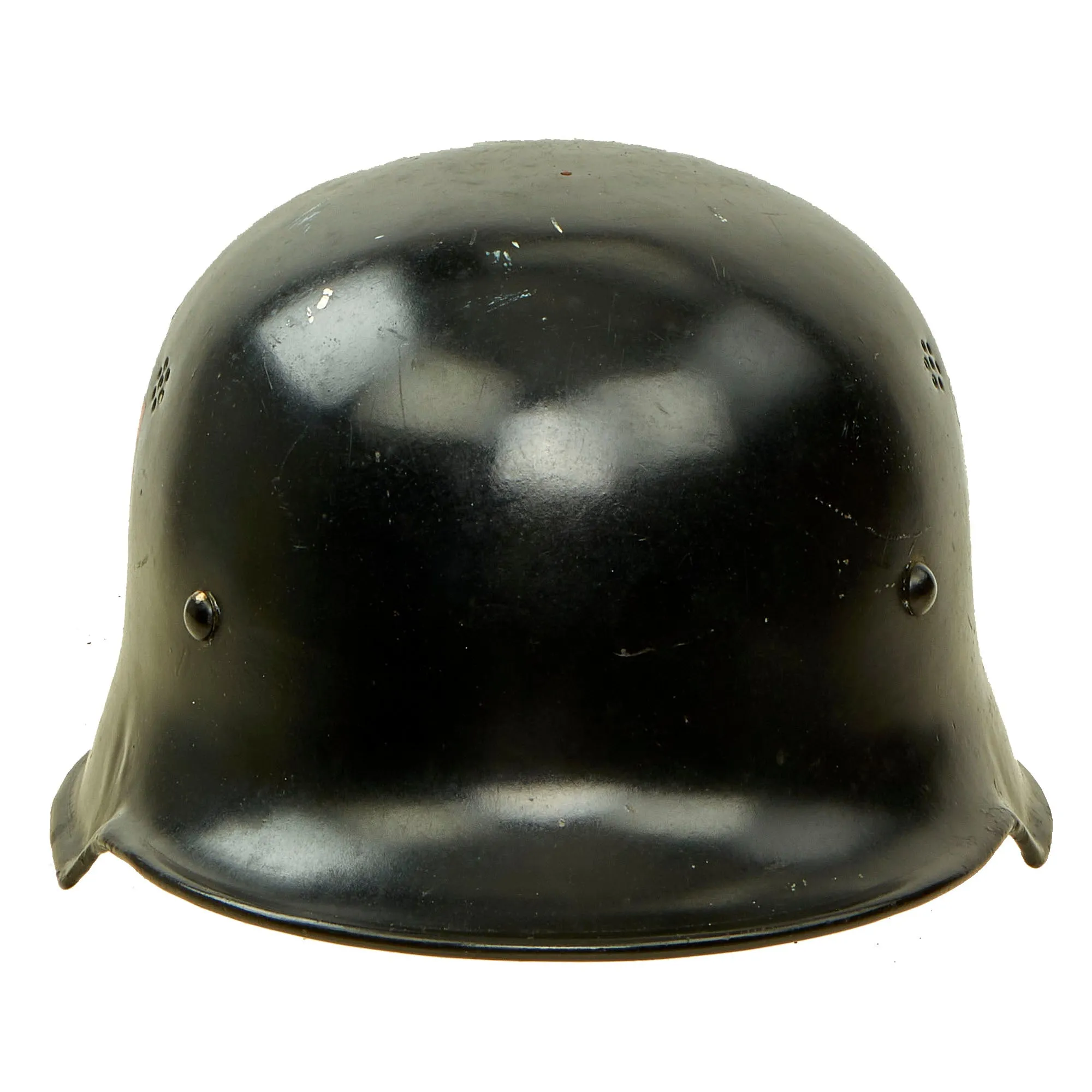 Original German WWII M34 Square Dip NSDAP Double Decal Civic Police Steel Helmet with 57cm Liner - Ordnungspolizei