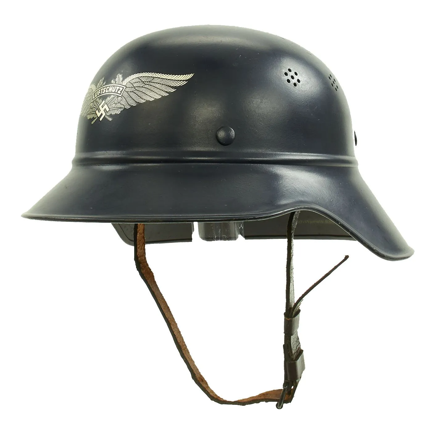 Original German WWII M38 Luftschutz Beaded Gladiator Air Defense Helmet