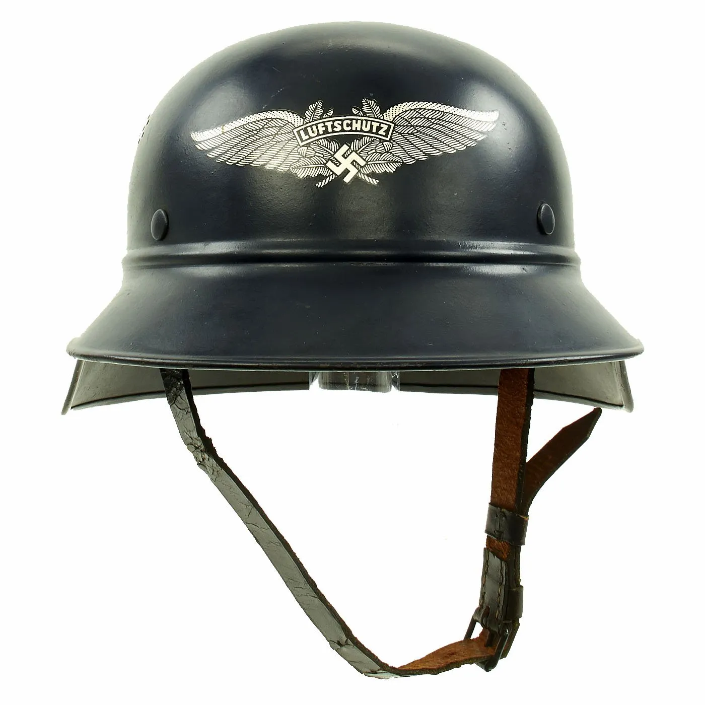 Original German WWII M38 Luftschutz Beaded Gladiator Air Defense Helmet