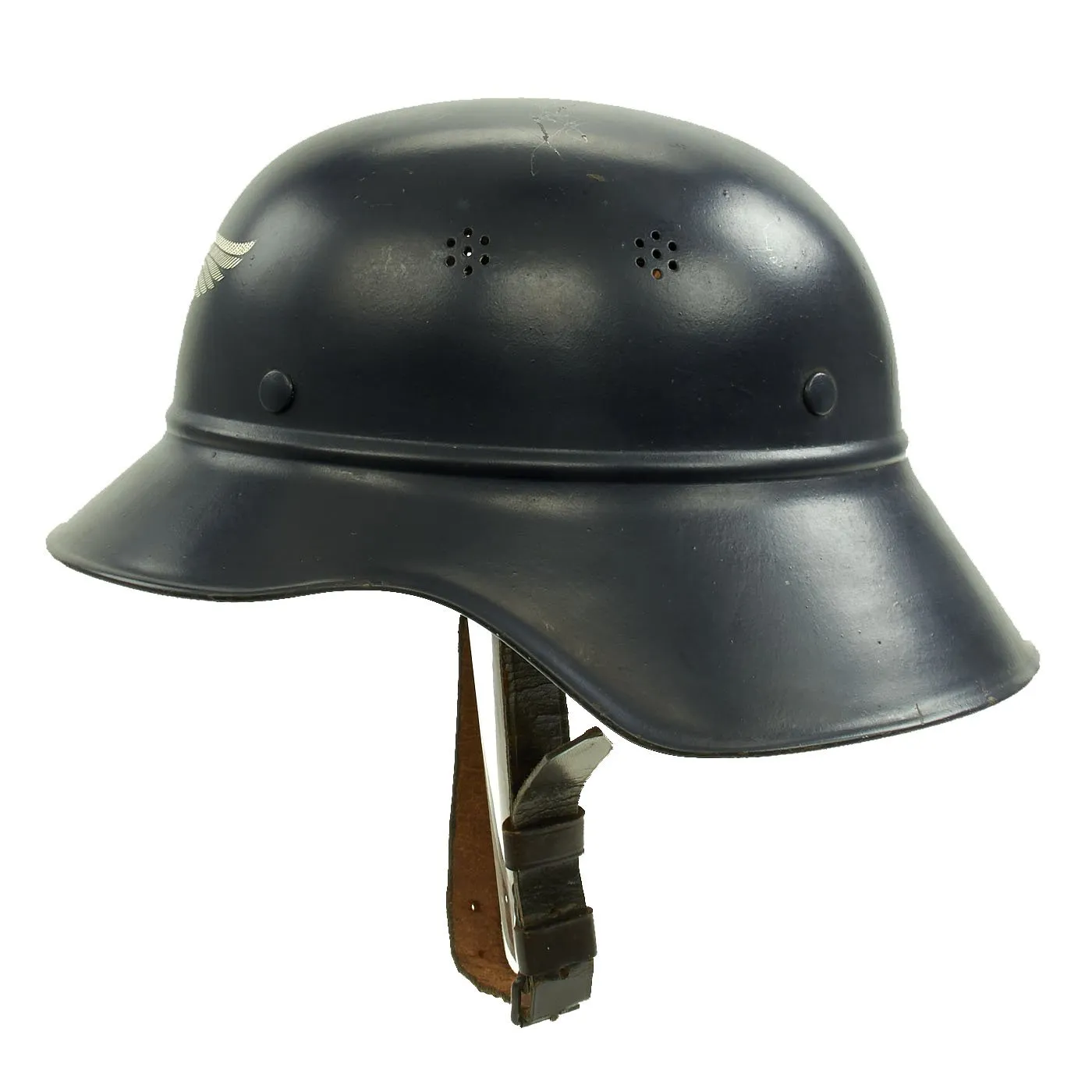 Original German WWII M38 Luftschutz Beaded Gladiator Air Defense Helmet
