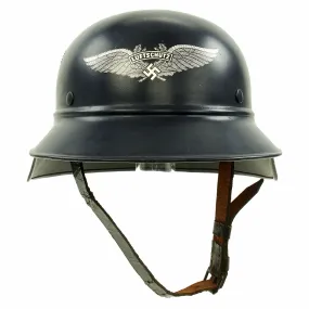 Original German WWII M38 Luftschutz Beaded Gladiator Air Defense Helmet