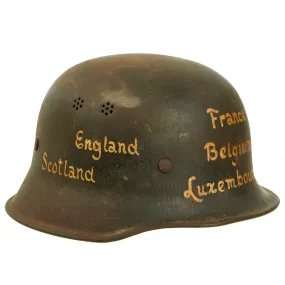 Original German WWII USGI Bring Back Decorated M34 Civic Steel Helmet