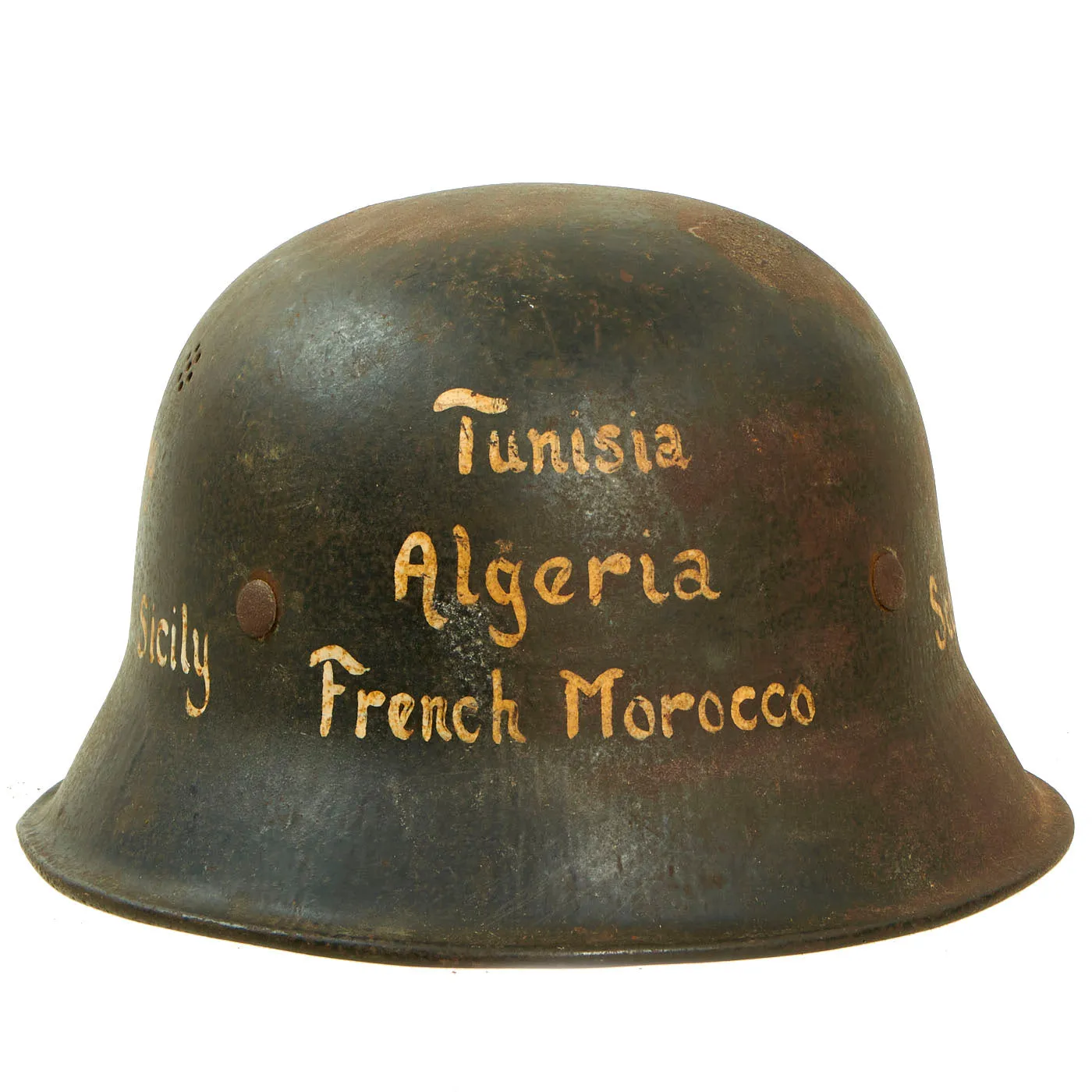 Original German WWII USGI Bring Back Decorated M34 Civic Steel Helmet