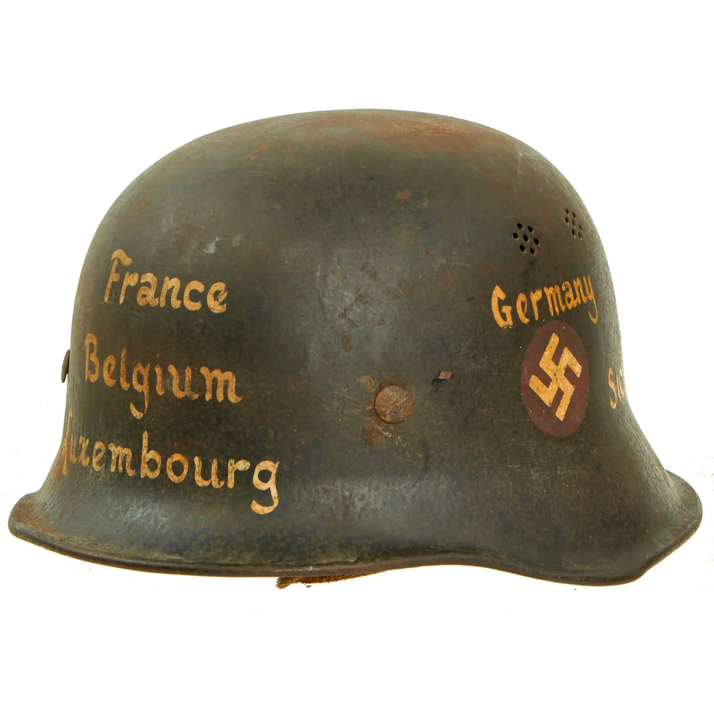 Original German WWII USGI Bring Back Decorated M34 Civic Steel Helmet