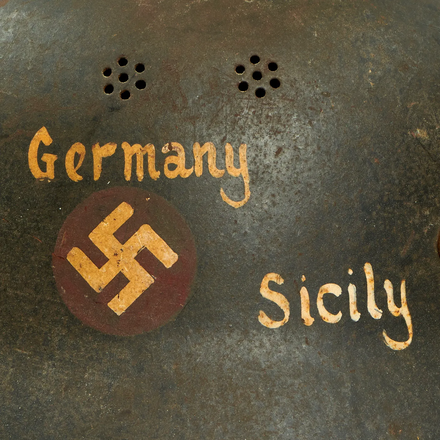 Original German WWII USGI Bring Back Decorated M34 Civic Steel Helmet