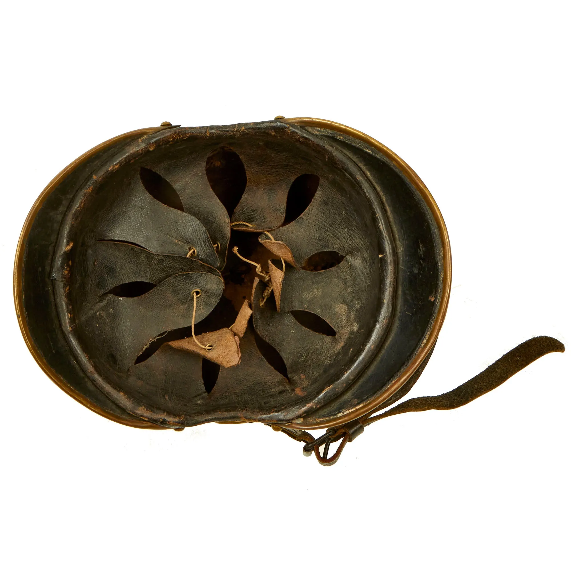 Original Imperial German Pre WWI Kingdom of Bavaria Fire Brigade Leather Pickelhaube Helmet