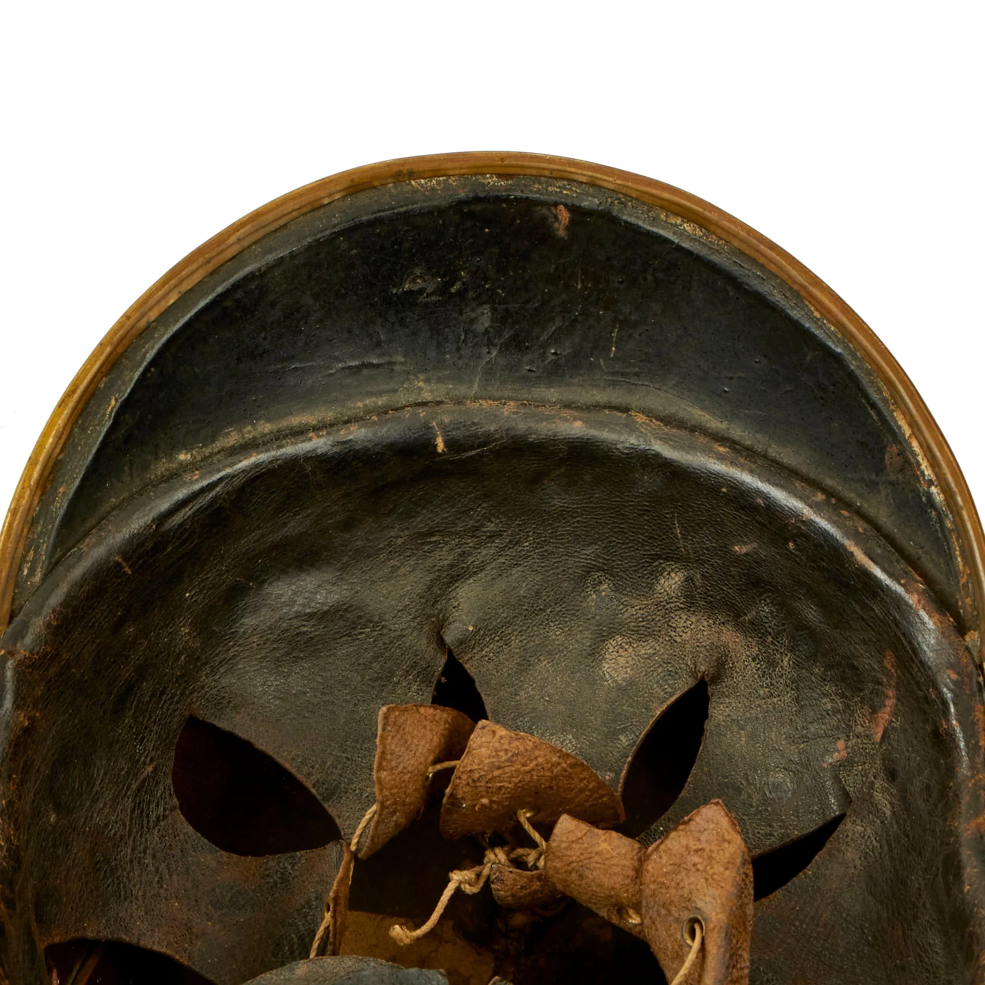 Original Imperial German Pre WWI Kingdom of Bavaria Fire Brigade Leather Pickelhaube Helmet