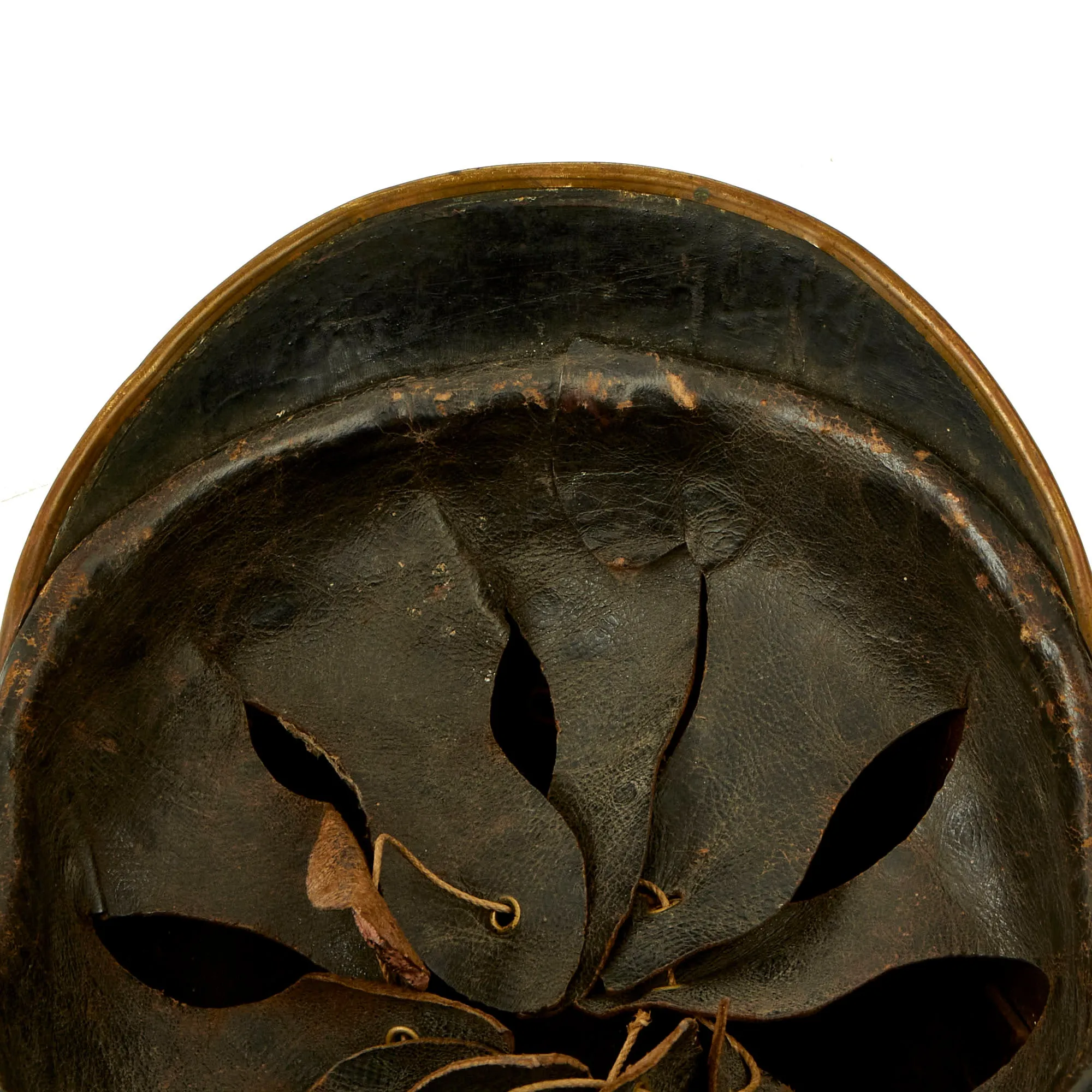 Original Imperial German Pre WWI Kingdom of Bavaria Fire Brigade Leather Pickelhaube Helmet