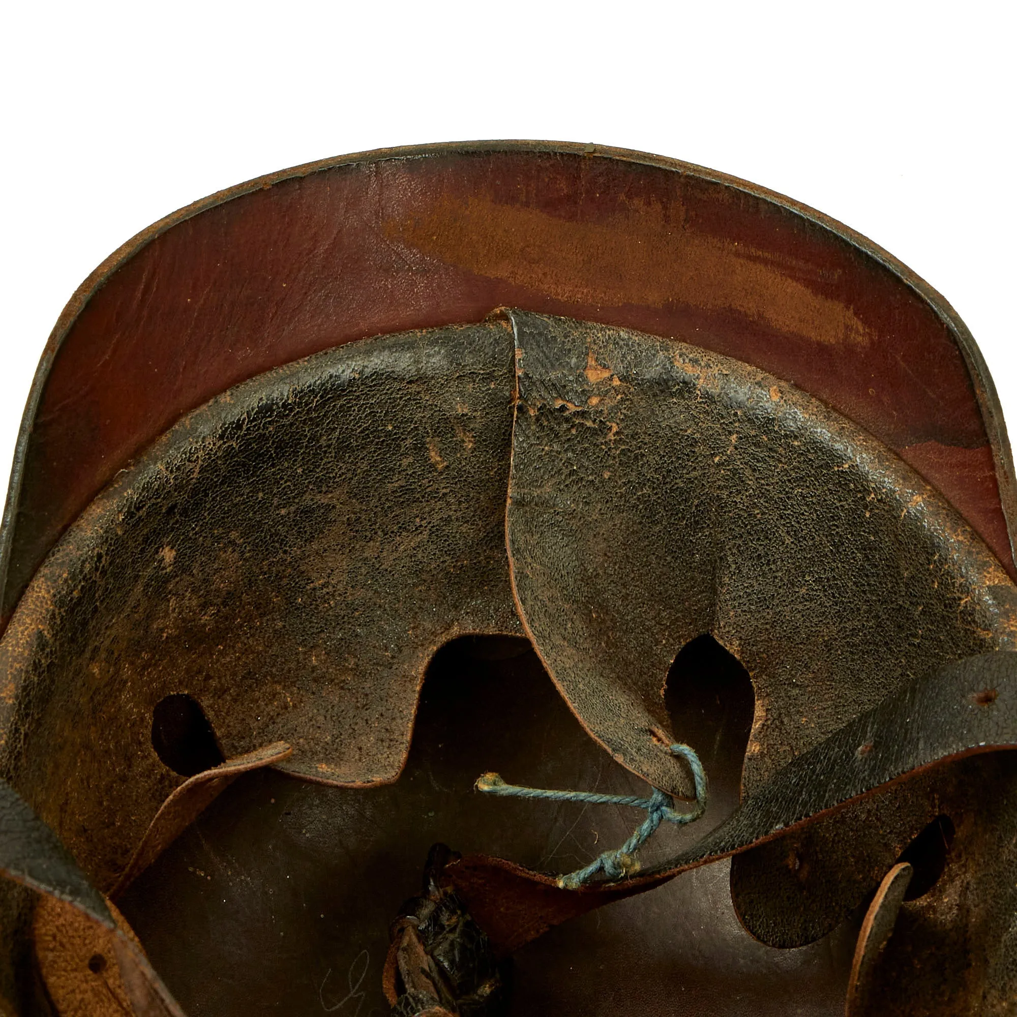 Original Imperial German Pre WWI Schleswig-Holstein Fire Brigade Pickelhaube Style Leather Helmet