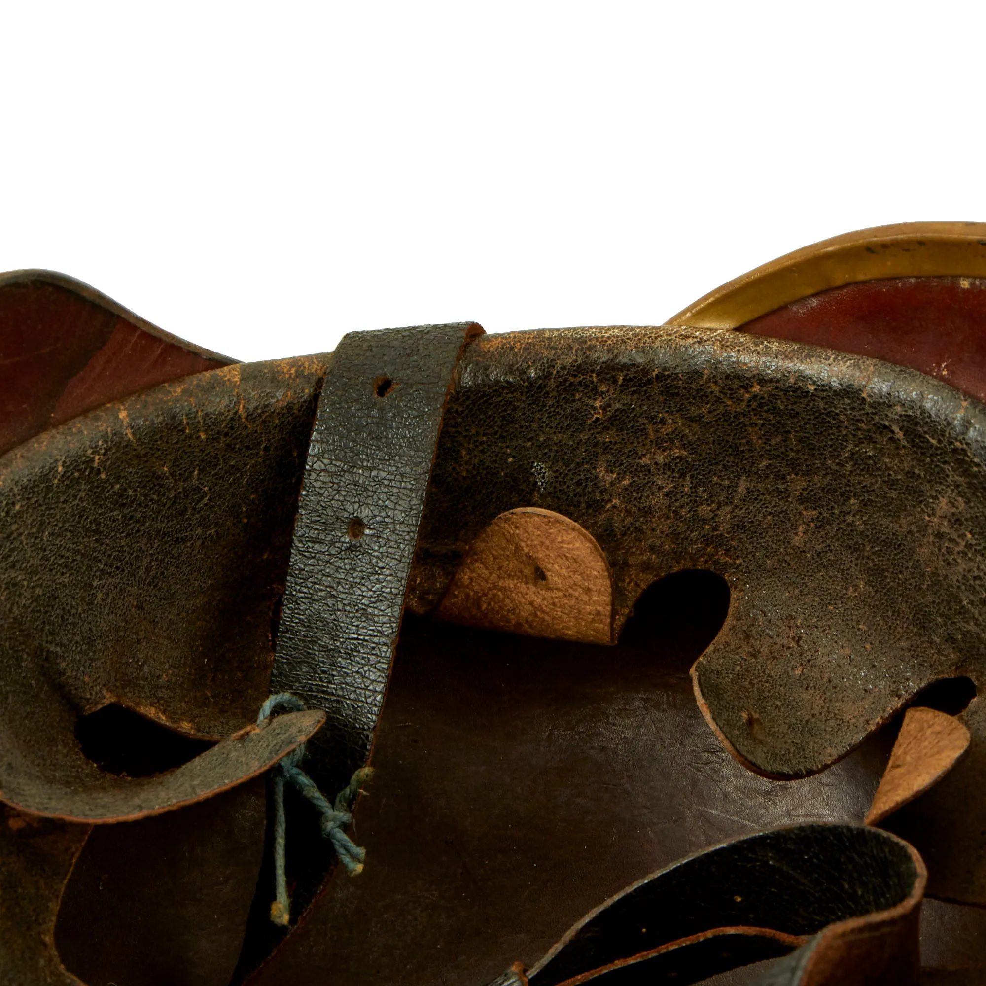 Original Imperial German Pre WWI Schleswig-Holstein Fire Brigade Pickelhaube Style Leather Helmet
