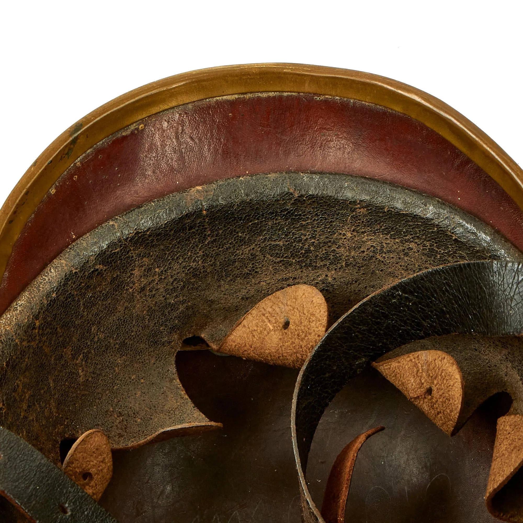 Original Imperial German Pre WWI Schleswig-Holstein Fire Brigade Pickelhaube Style Leather Helmet