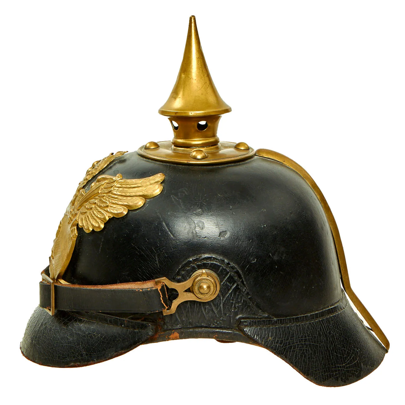 Original Imperial German WWI Grand Duchy of Baden M1895 Line Infantry Pickelhaube Helmet - Size 53