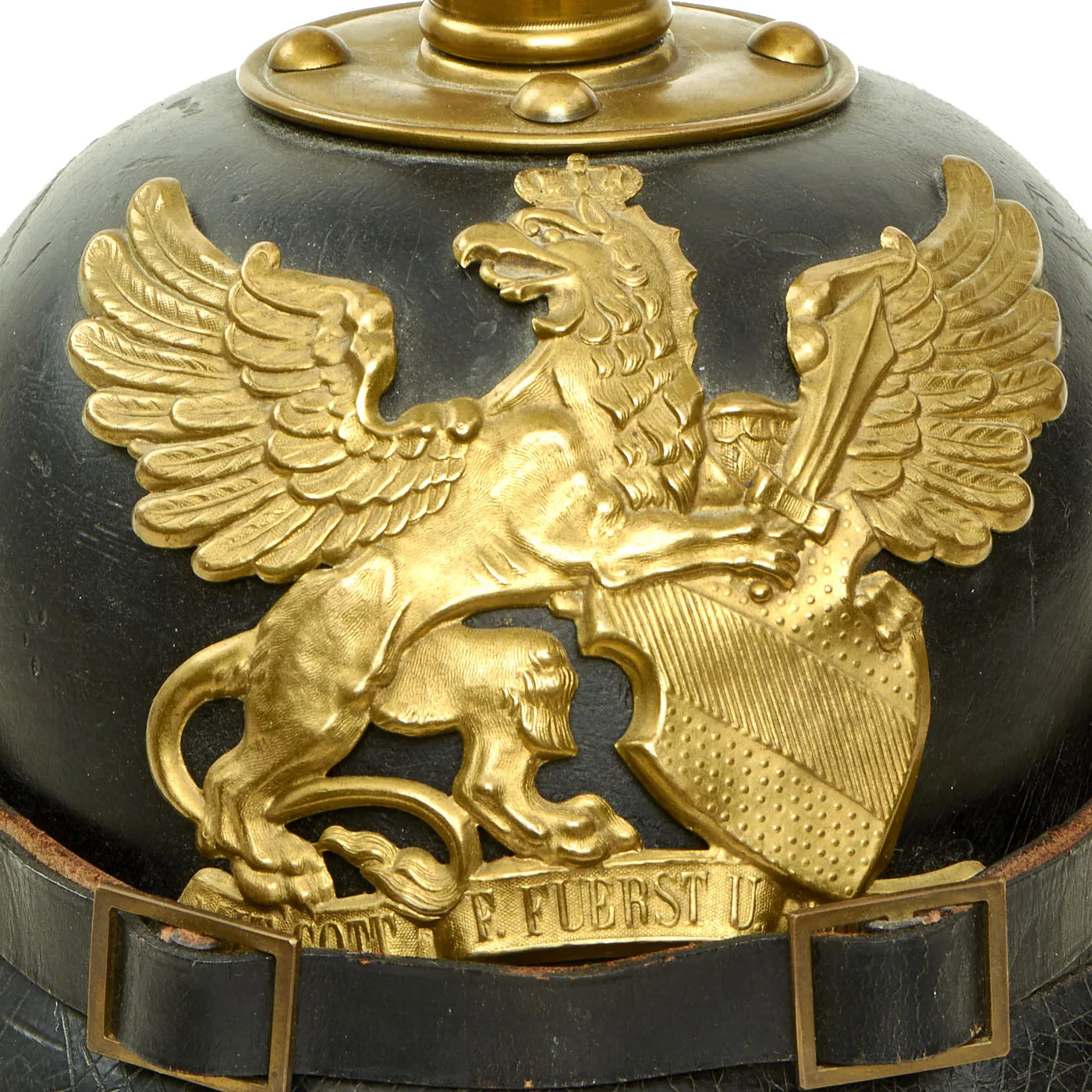 Original Imperial German WWI Grand Duchy of Baden M1895 Line Infantry Pickelhaube Helmet - Size 53