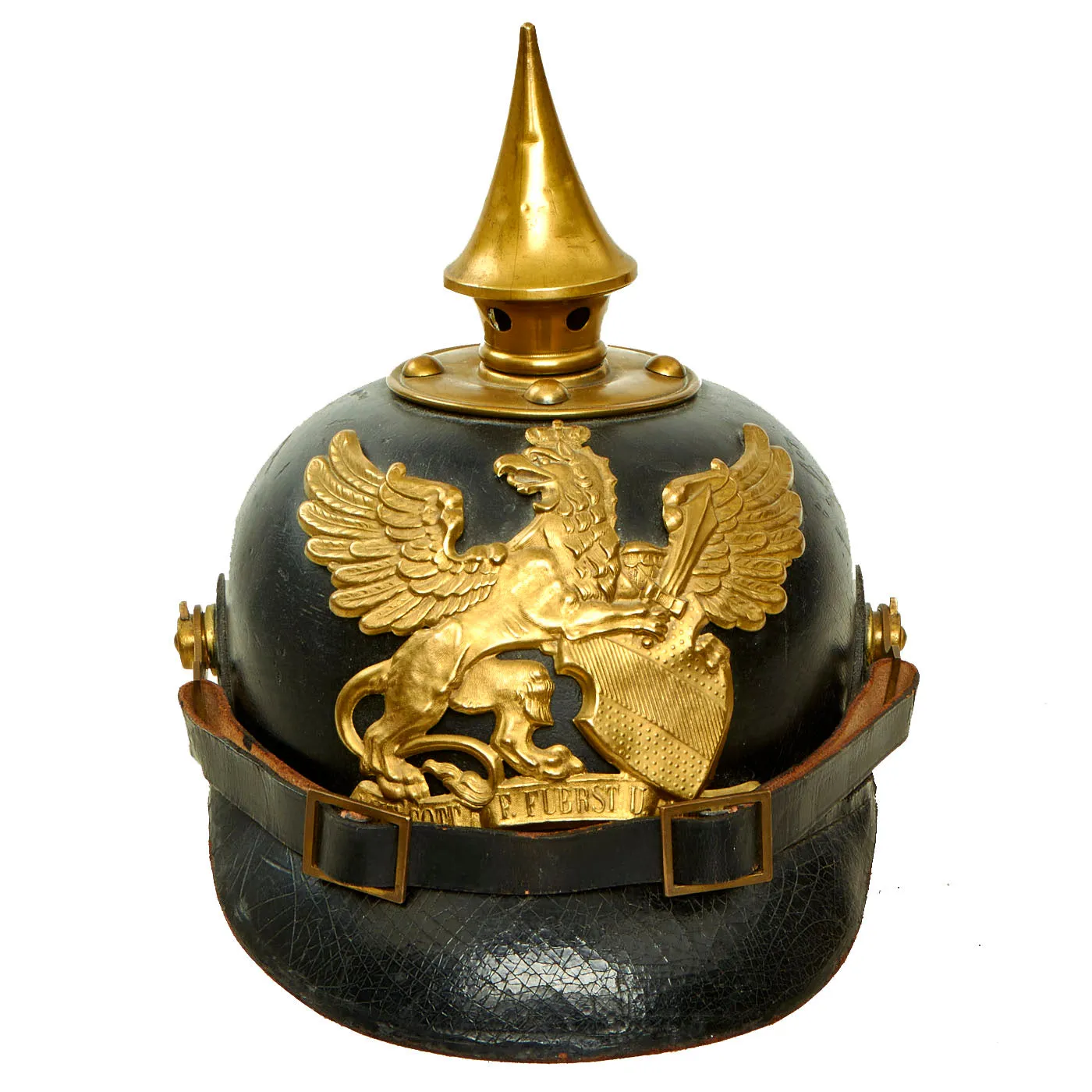 Original Imperial German WWI Grand Duchy of Baden M1895 Line Infantry Pickelhaube Helmet - Size 53