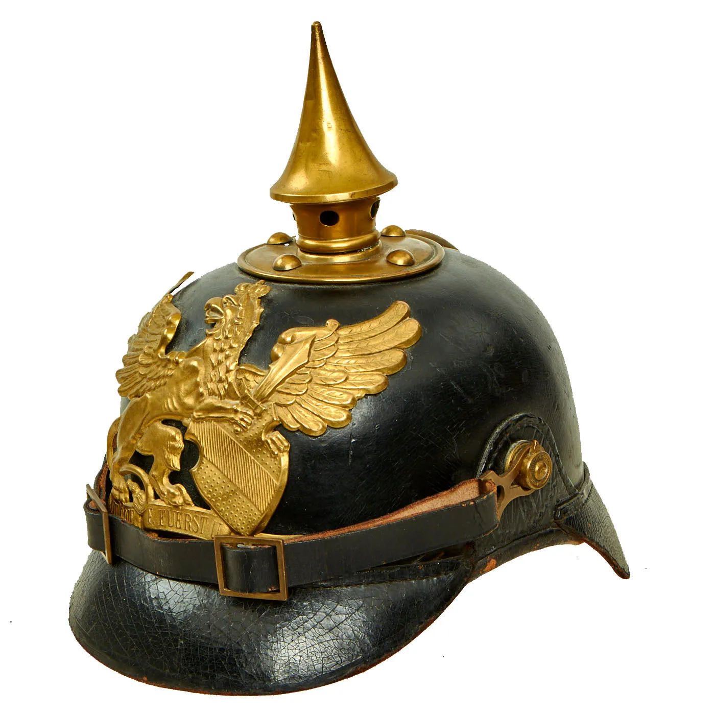 Original Imperial German WWI Grand Duchy of Baden M1895 Line Infantry Pickelhaube Helmet - Size 53