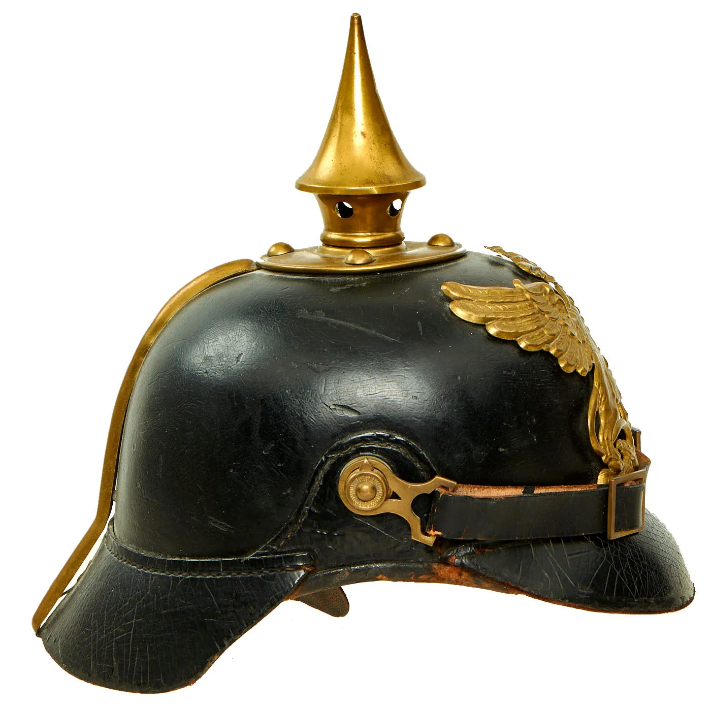Original Imperial German WWI Grand Duchy of Baden M1895 Line Infantry Pickelhaube Helmet - Size 53