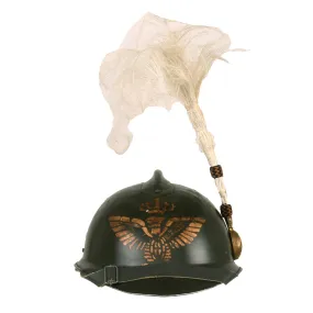 Original Italian WWI / 1920s General’s Dress Parade Adrian Helmet with Plume