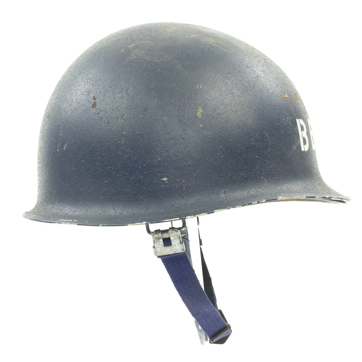 Original Korean War USN USS New Jersey BB-62 Rear Seam M1 Helmet with CAPAC Liner