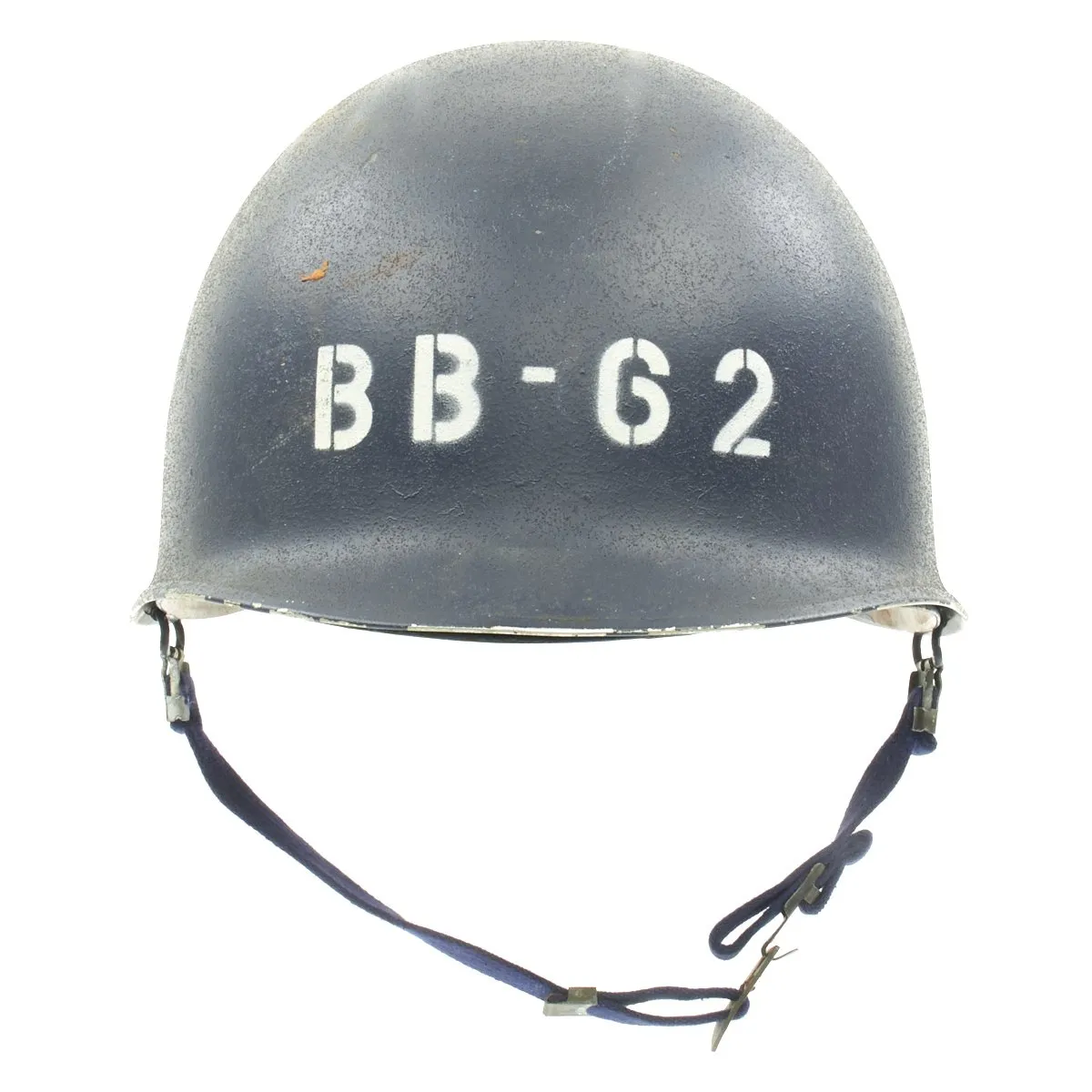 Original Korean War USN USS New Jersey BB-62 Rear Seam M1 Helmet with CAPAC Liner