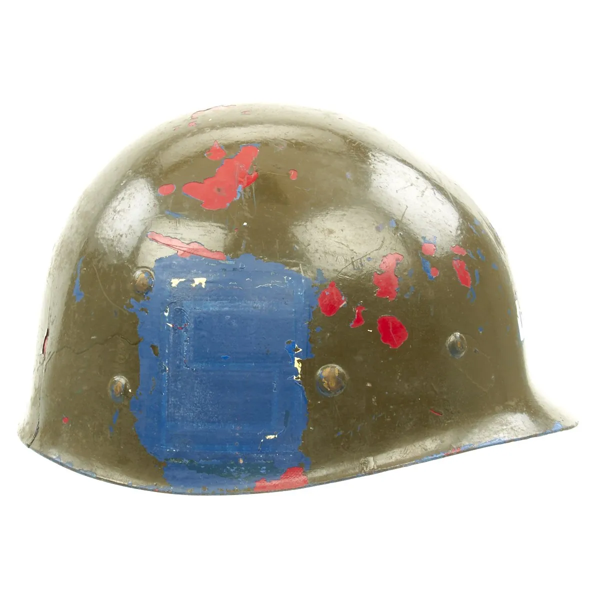 Original Korean War USN USS New Jersey BB-62 Rear Seam M1 Helmet with CAPAC Liner