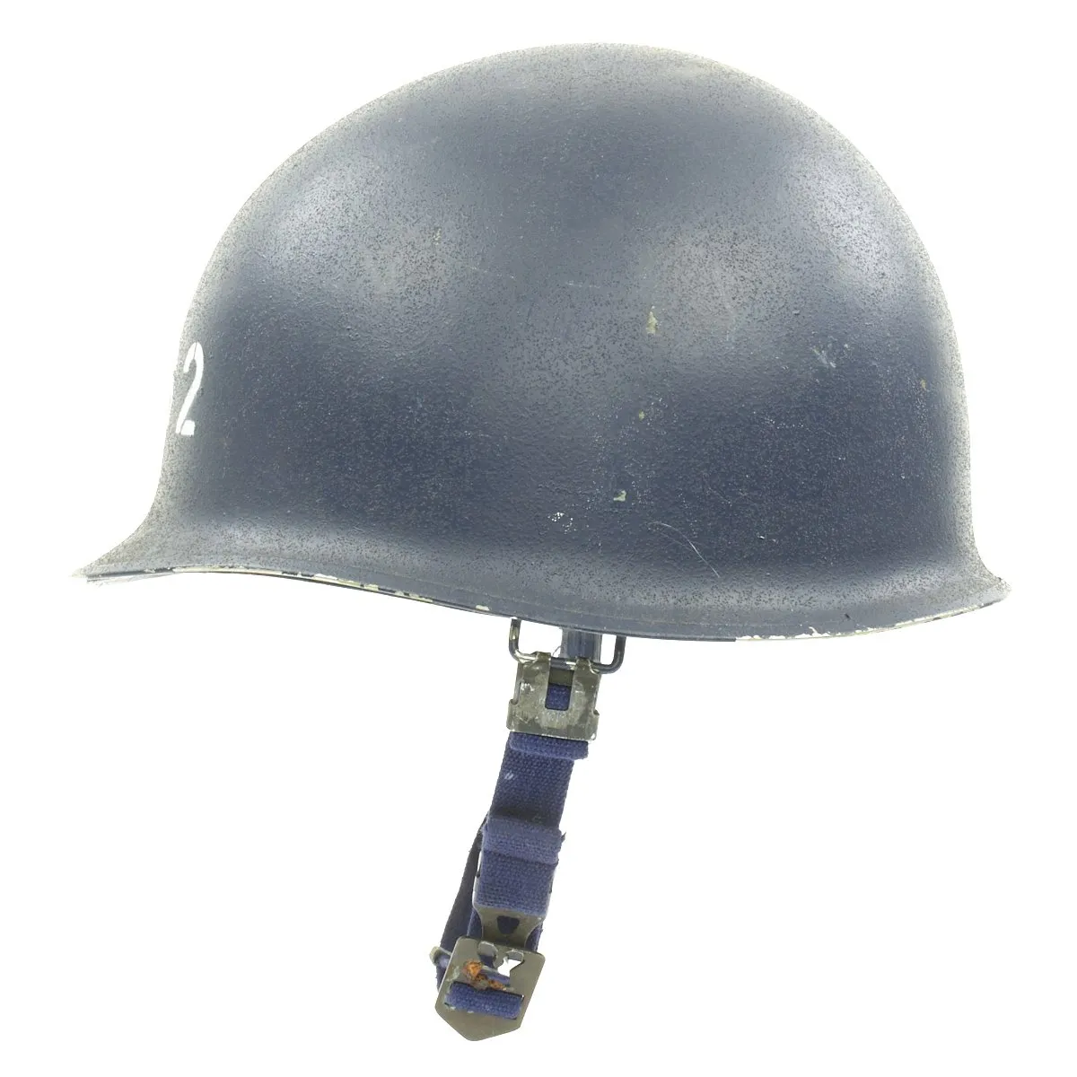 Original Korean War USN USS New Jersey BB-62 Rear Seam M1 Helmet with CAPAC Liner