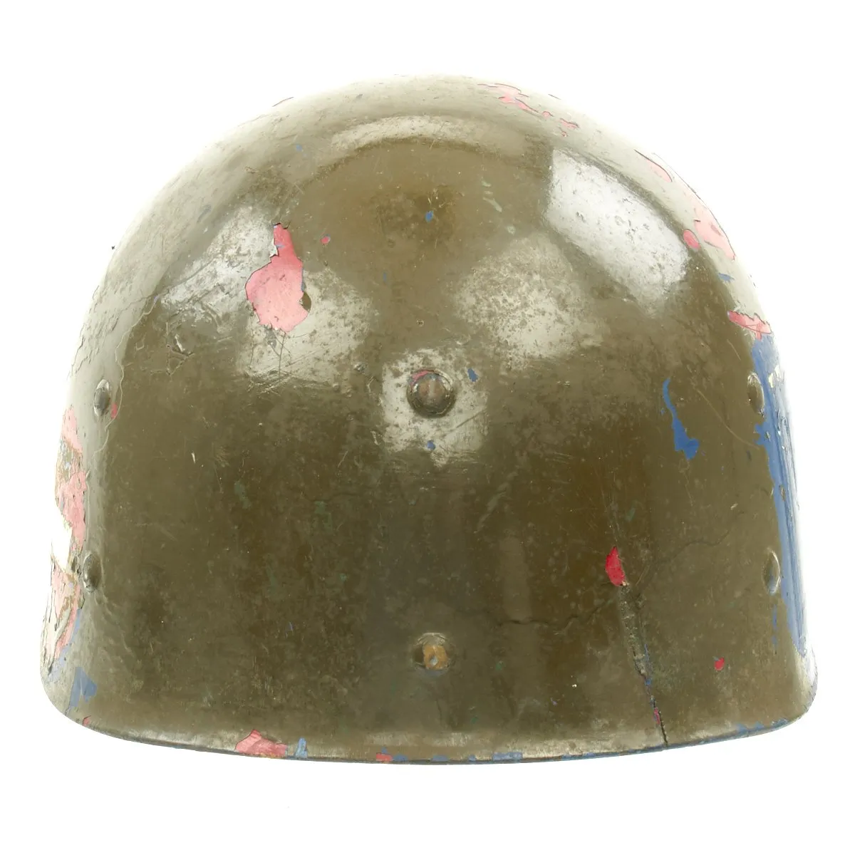 Original Korean War USN USS New Jersey BB-62 Rear Seam M1 Helmet with CAPAC Liner